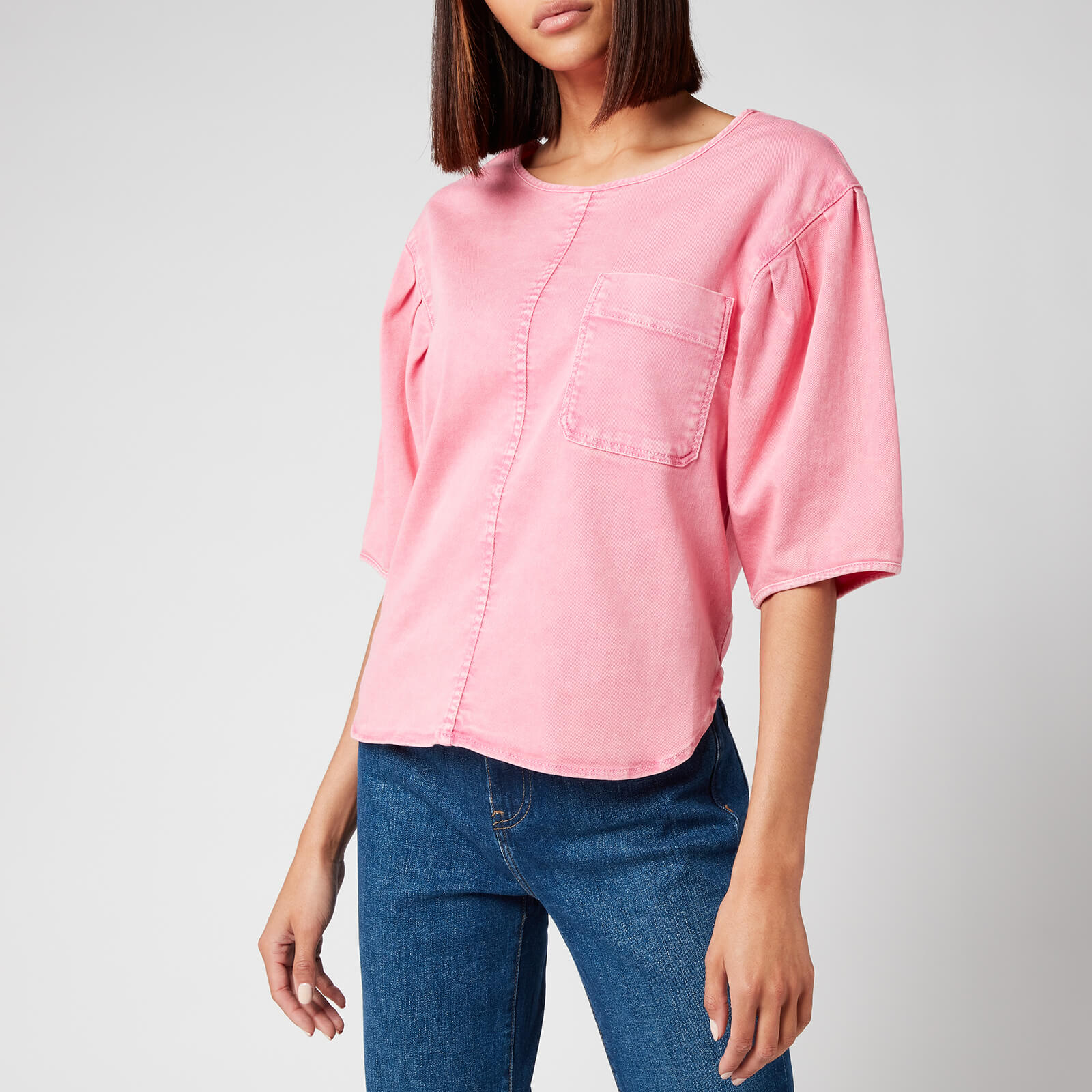 See By Chloé Women's Dyed Denim Top - Juicy Pink - EU 34/UK 6