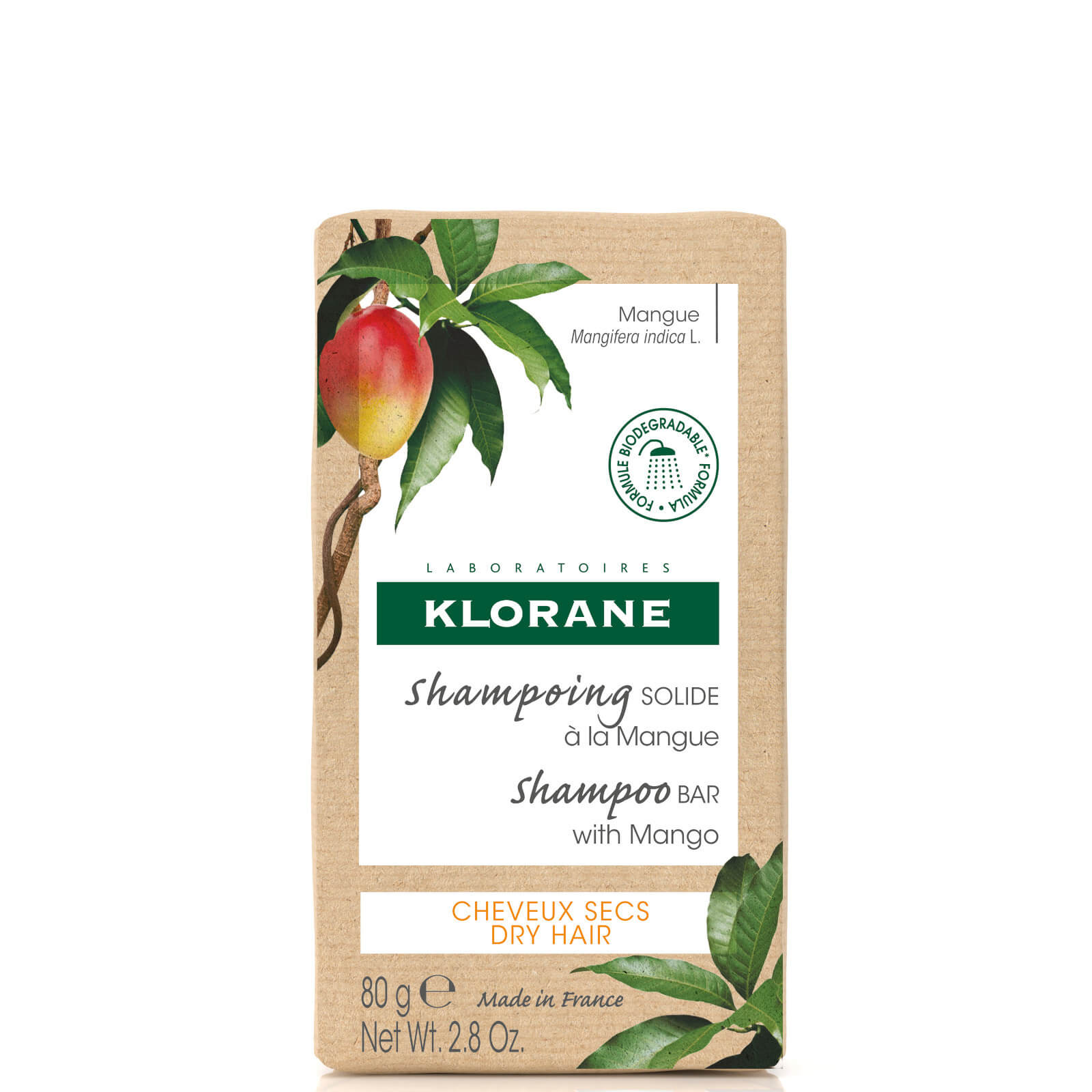 Klorane Mango Solid Shampoo Bar 80g