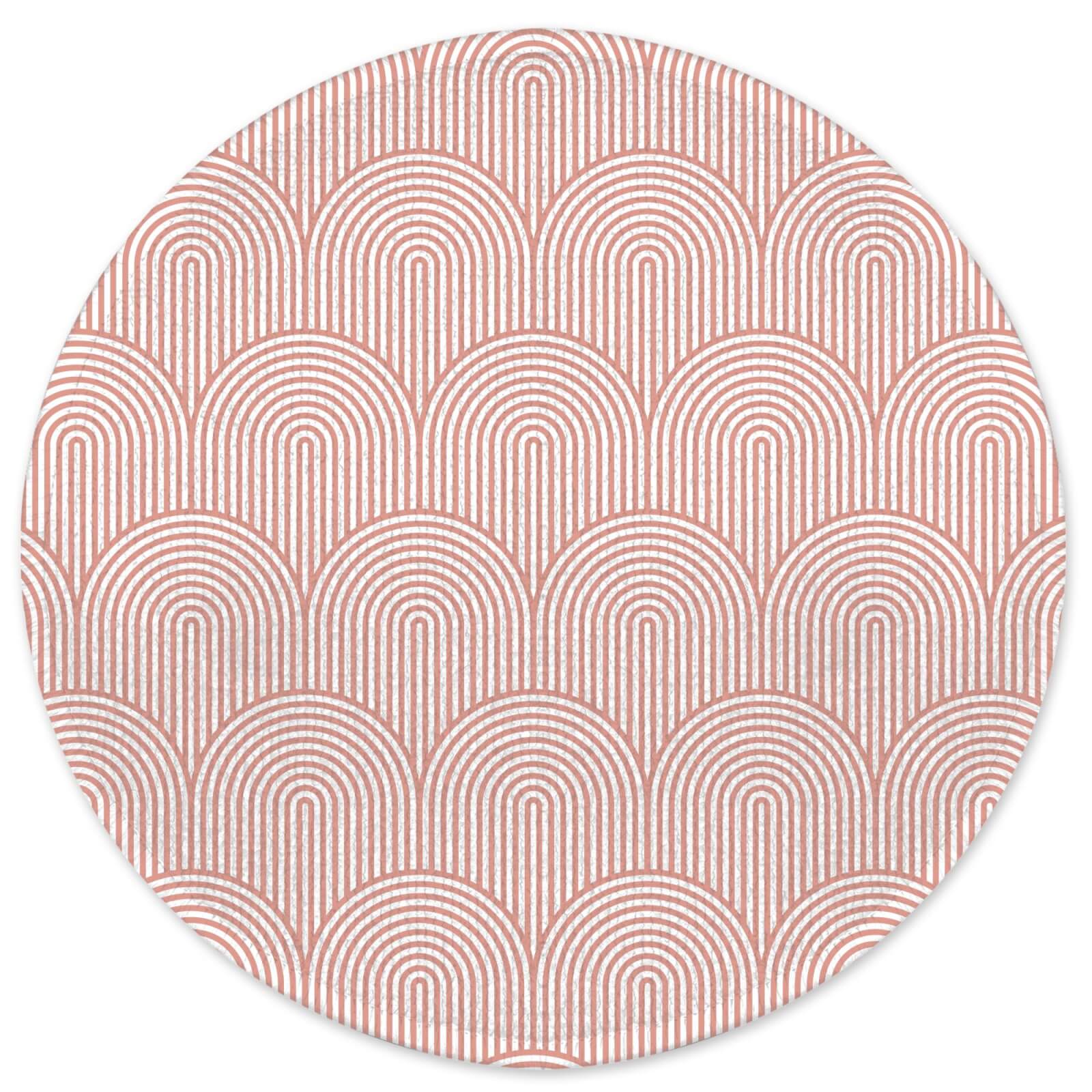 Trippy Rainbow Pink Round Bath Mat