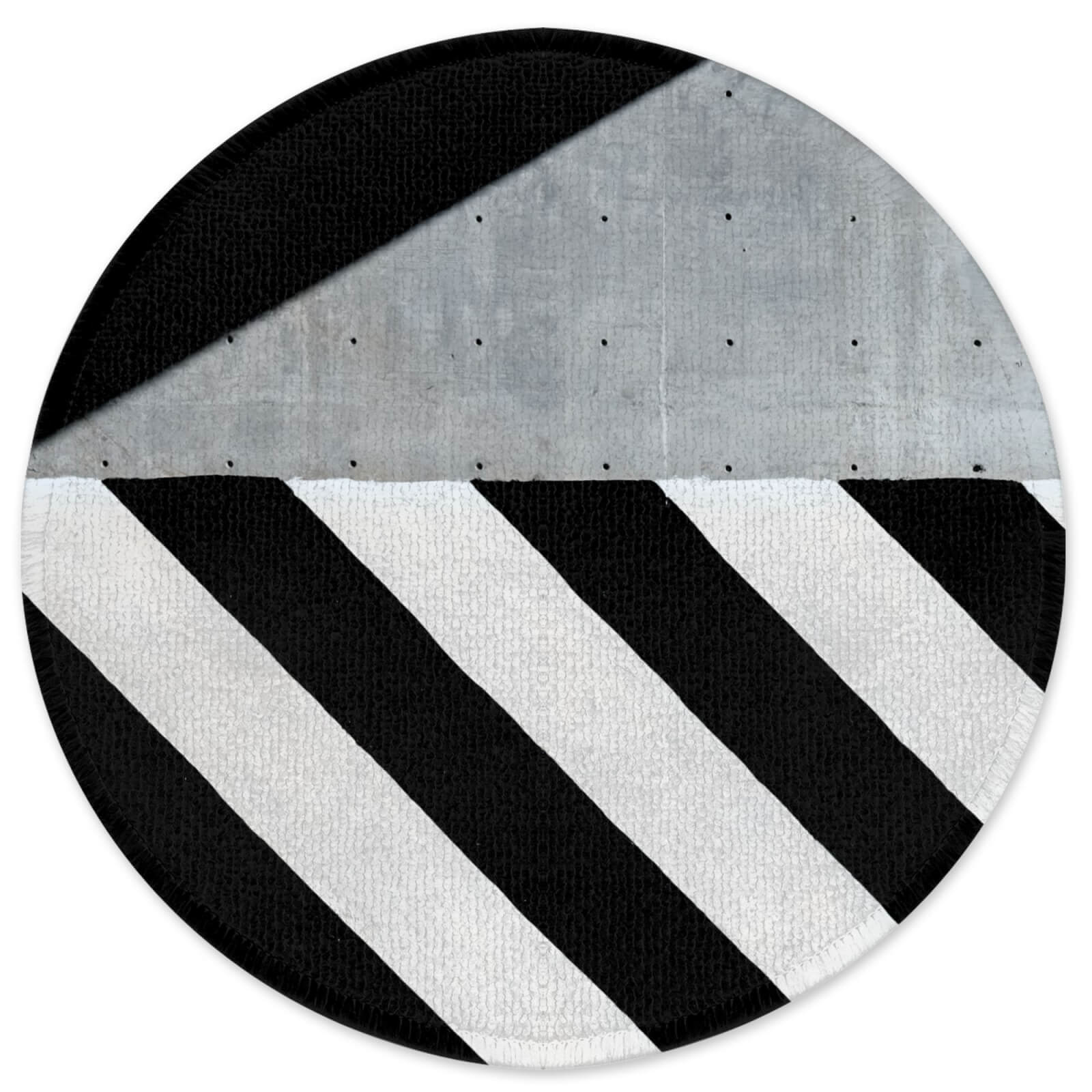 Decorsome Stripes And Blocks Round Bath Mat