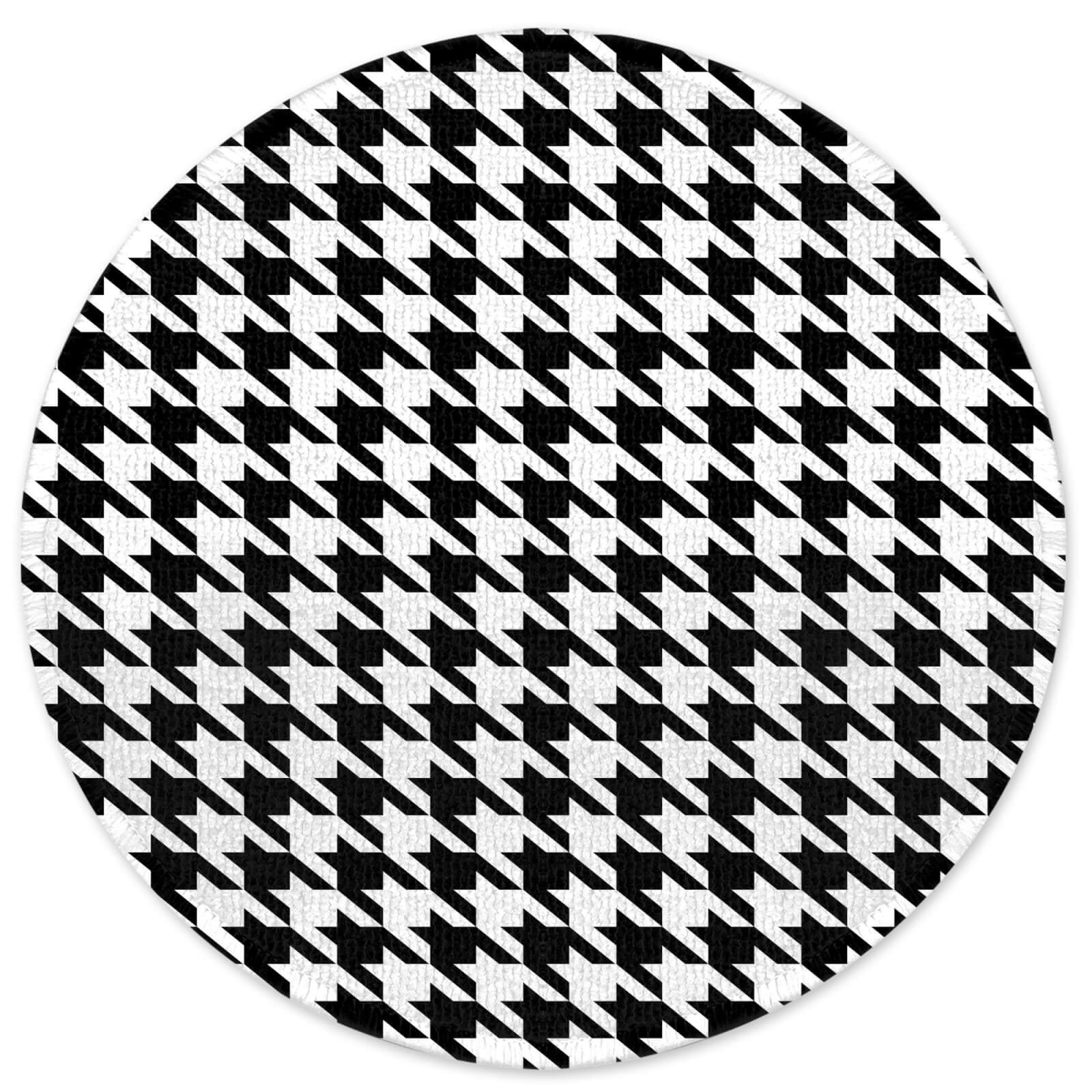 Decorsome Monochrome Dogtooth Round Bath Mat