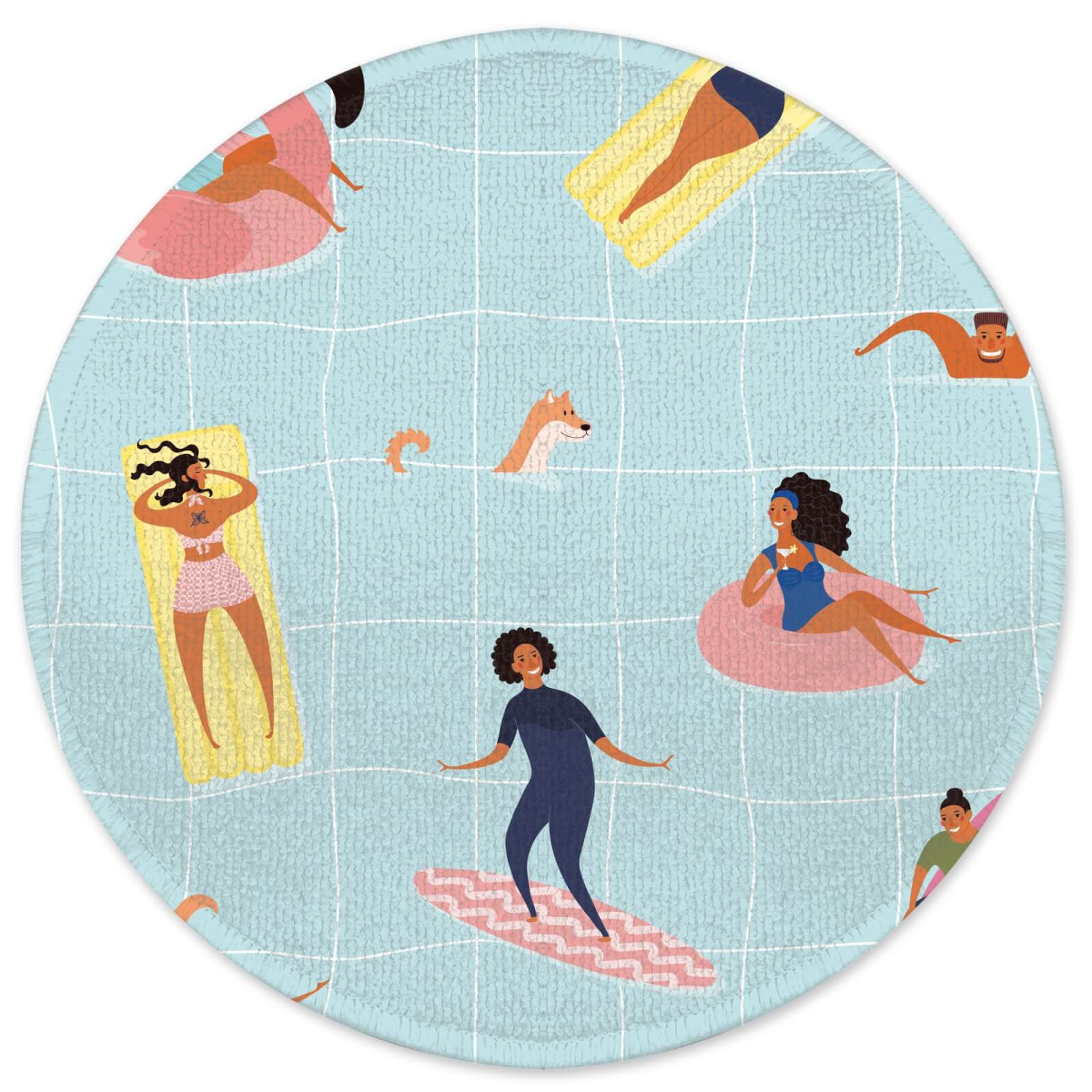 Decorsome Pool Fun Round Bath Mat