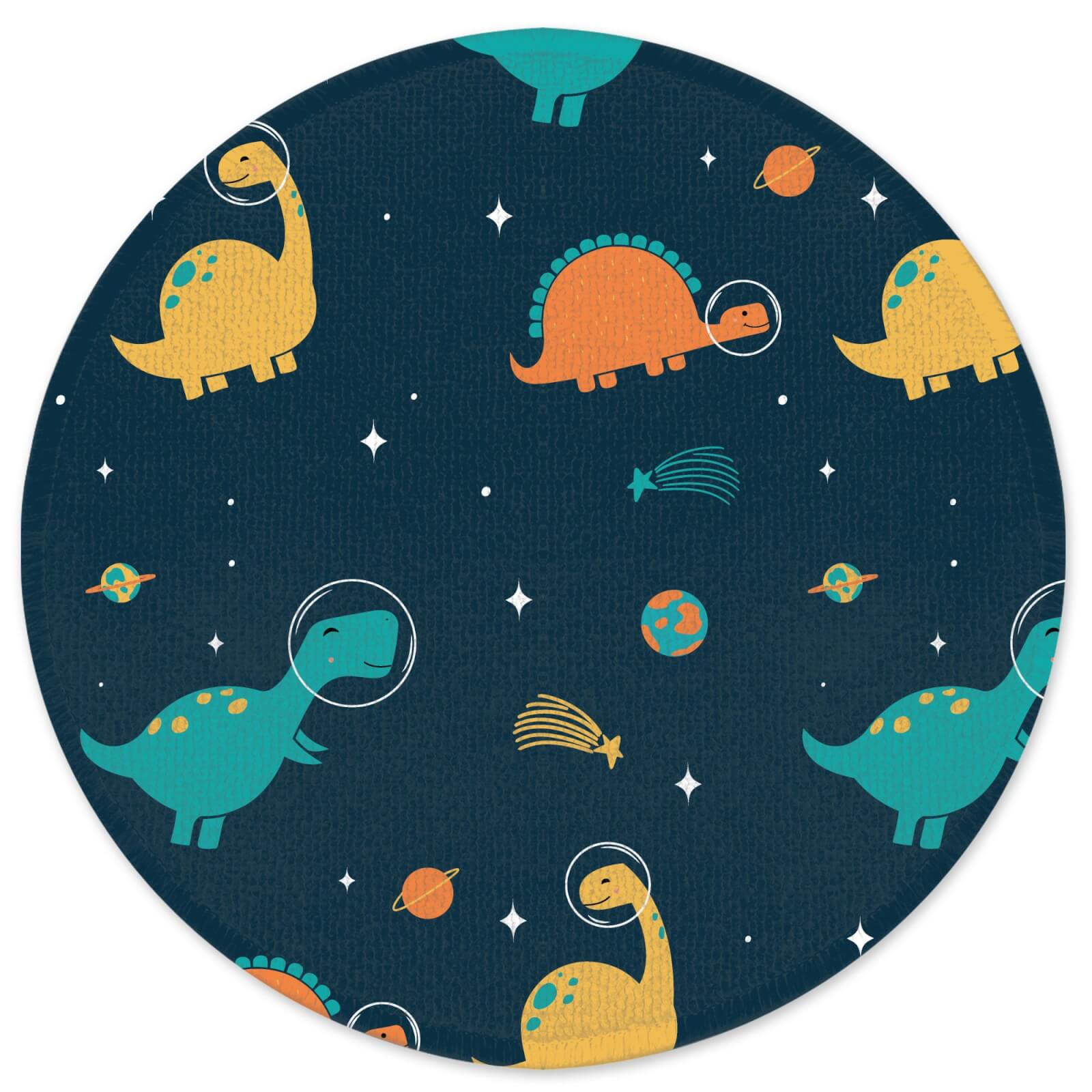 Decorsome Space Dino Pattern Round Bath Mat