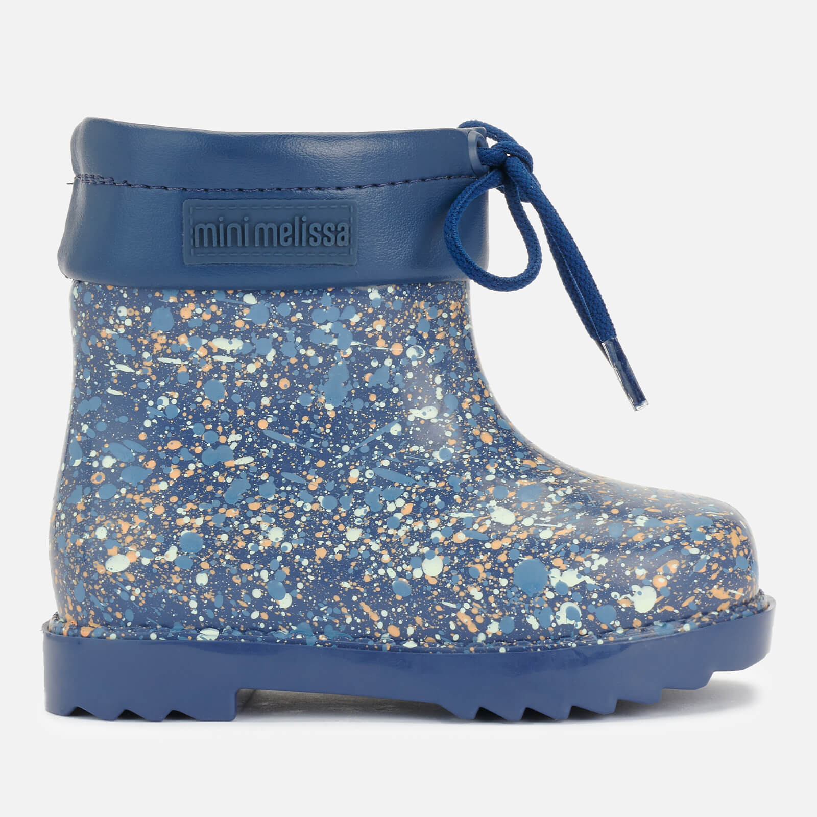 Mini Melissa Toddler’s Mini Rain Boots Print - Navy Fleck