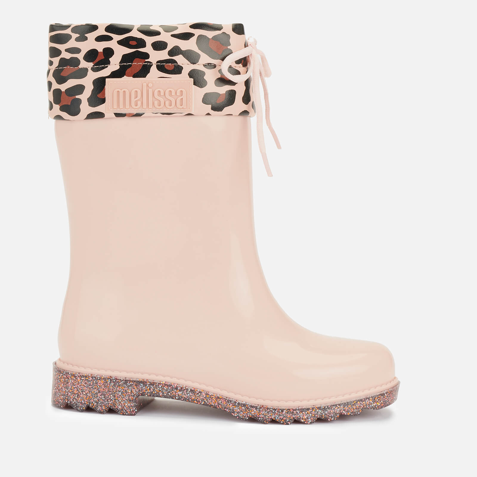 Mini Melissa Kids' Rain Boots Print - Blush Glitter - UK 13 Kids