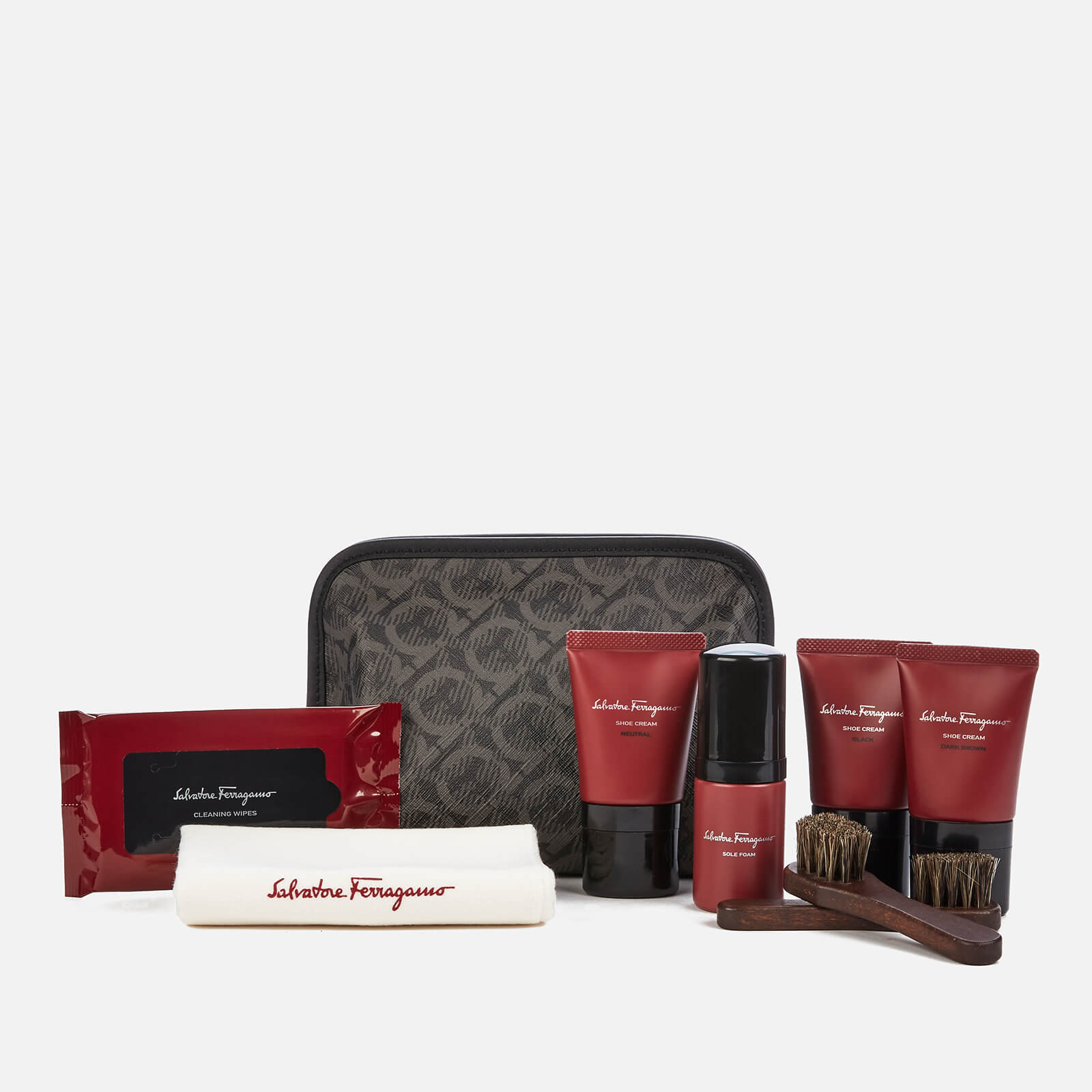 Salvatore Ferragamo Men's Shoe Care Kit - Black/Grey