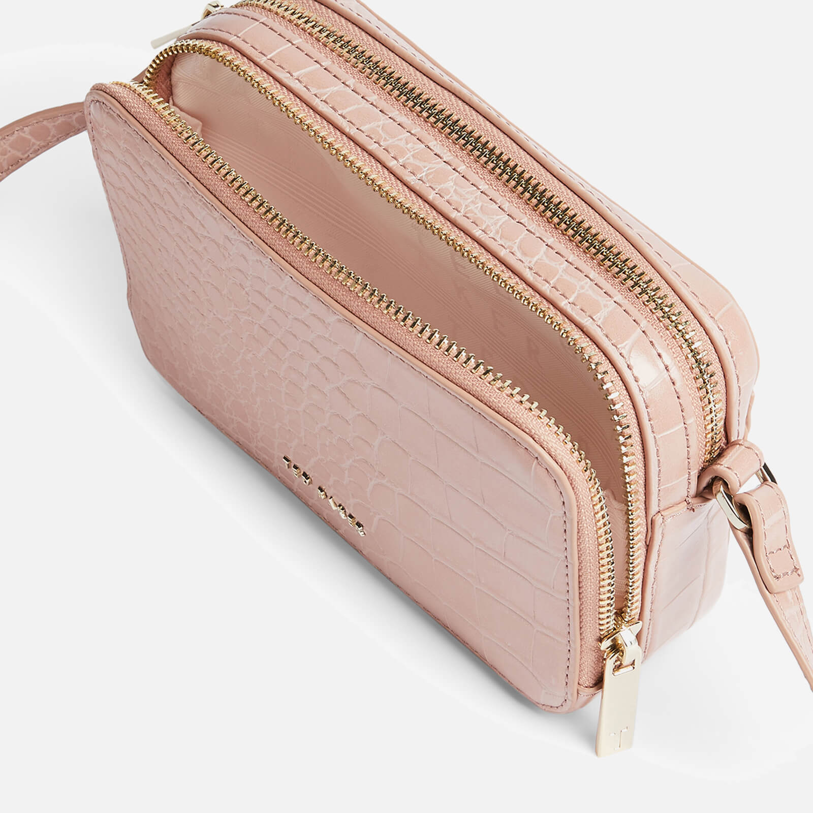 ted baker women's stina double zip mini camera bag - mid-pink