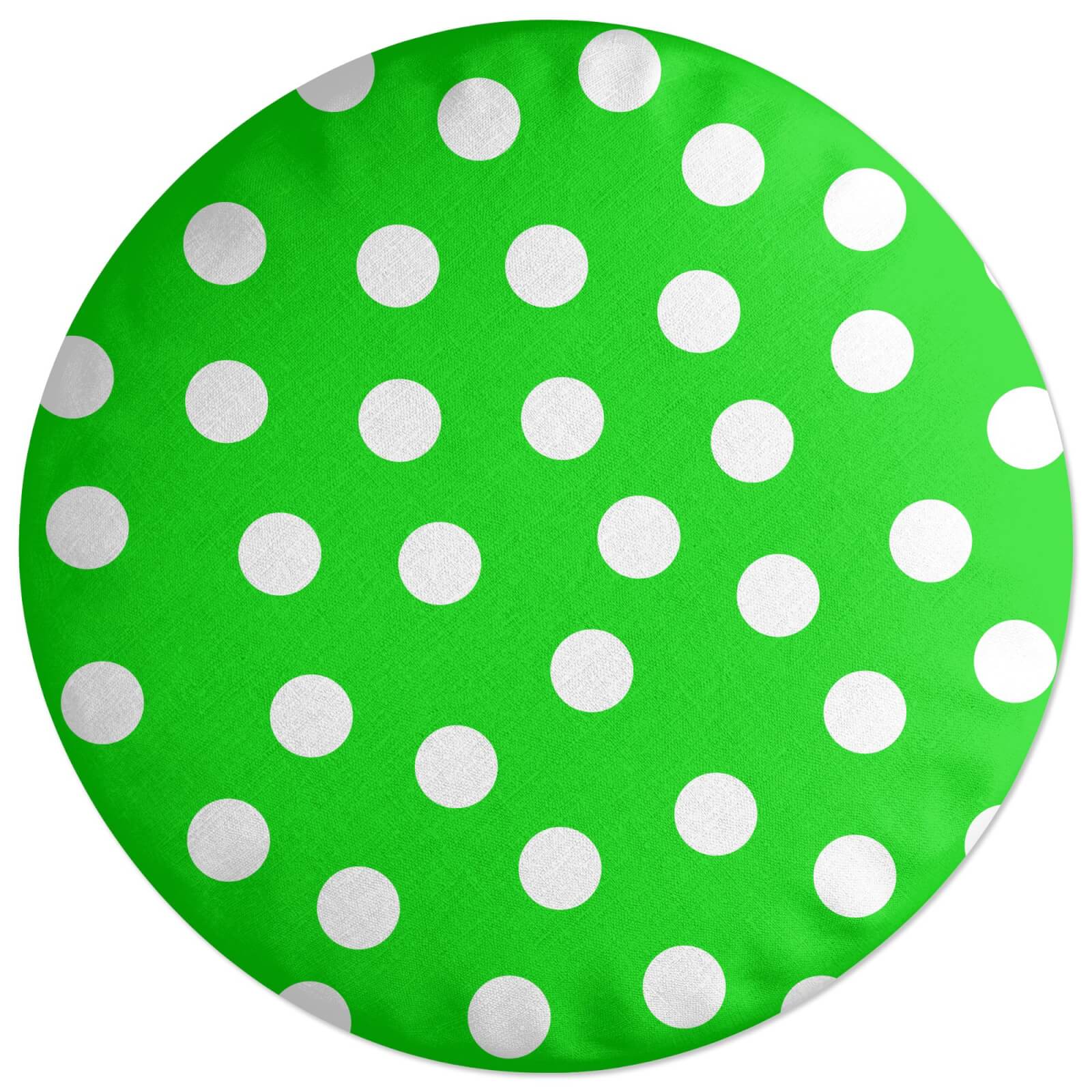Green Polka Dots Round Cushion