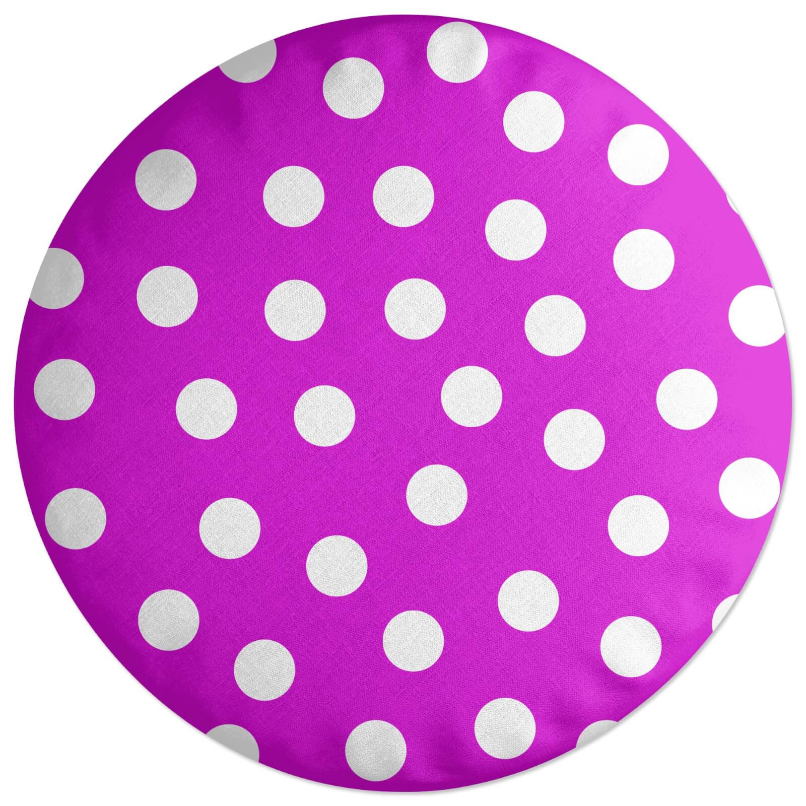 Cerise Polka Dots Round Cushion