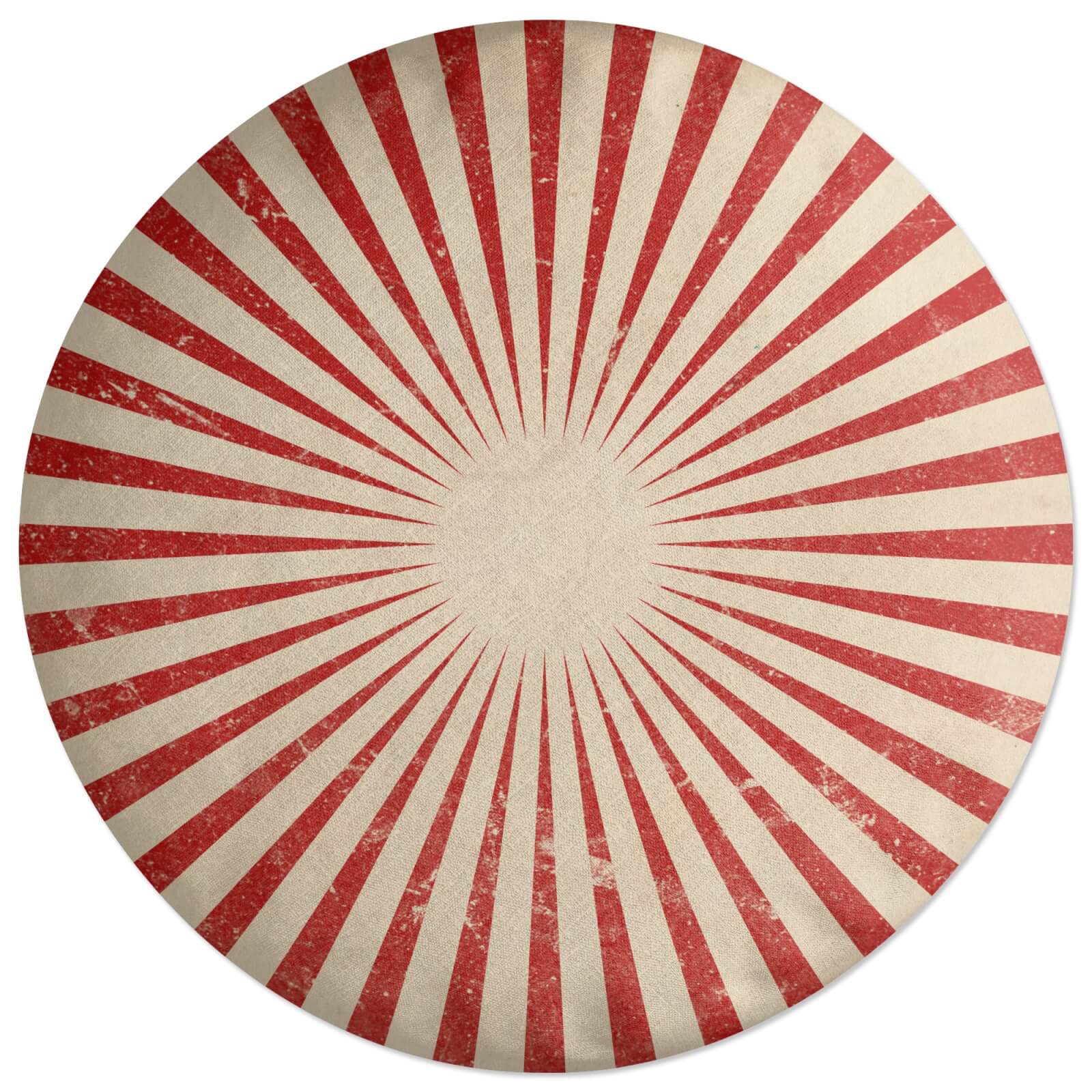 Circus Beams Red Round Cushion