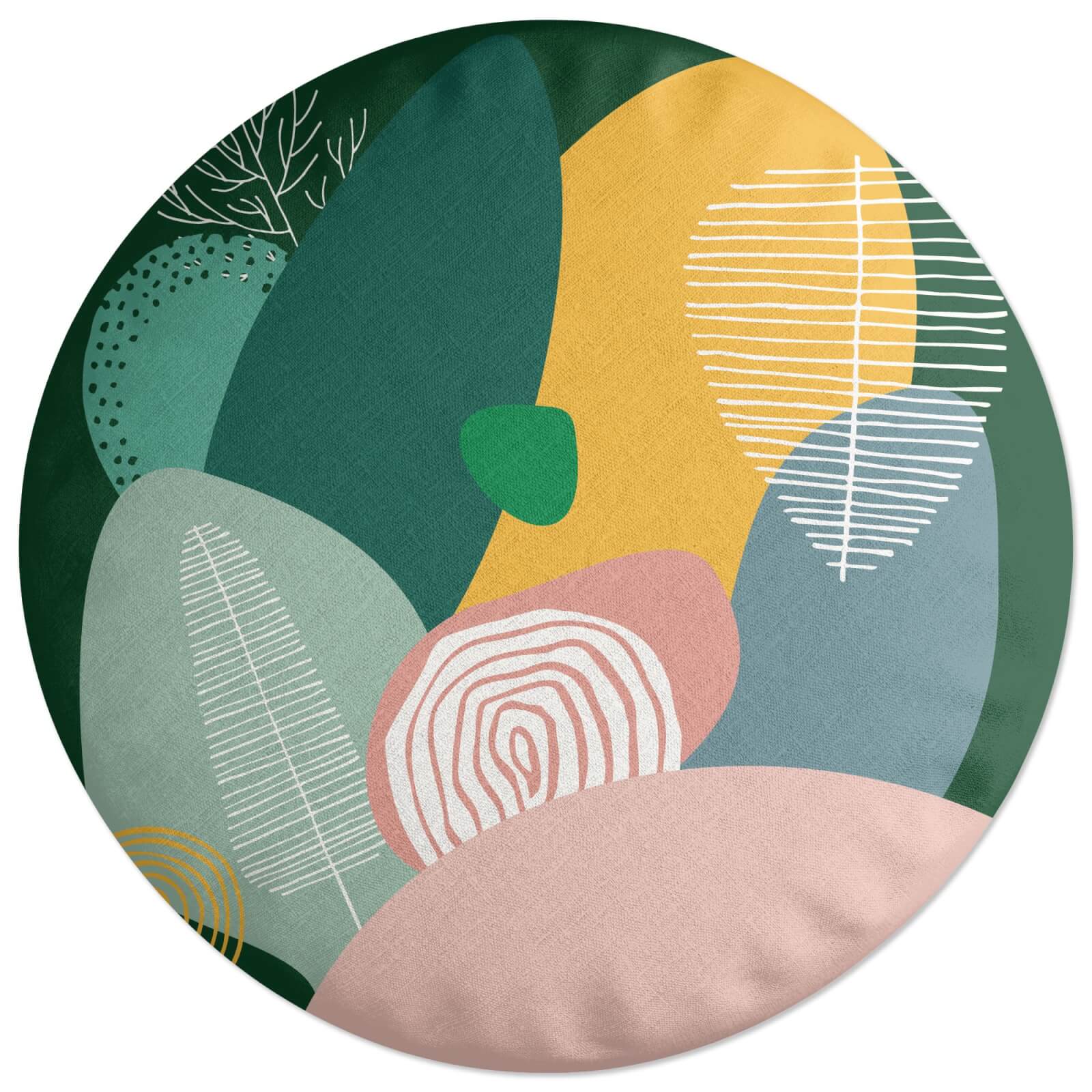 Pastel Garden Round Cushion