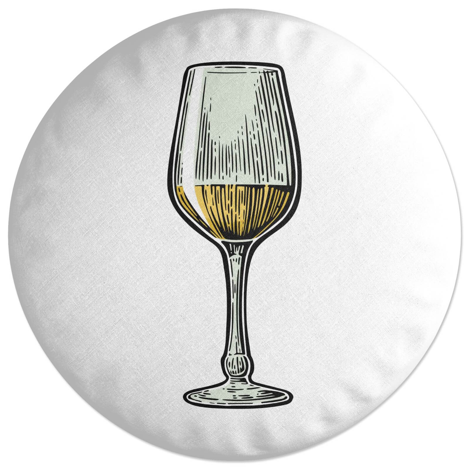 White Wine Round Cushion