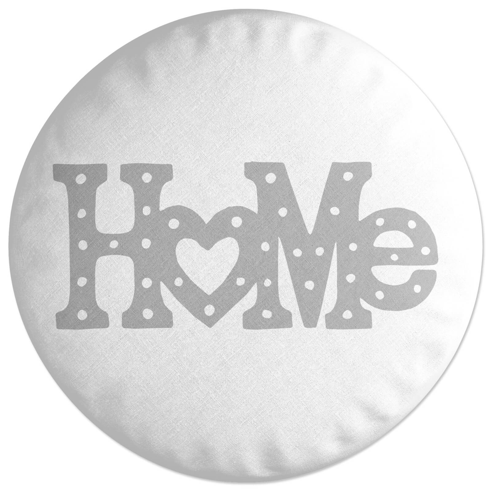Home Typographic Round Cushion