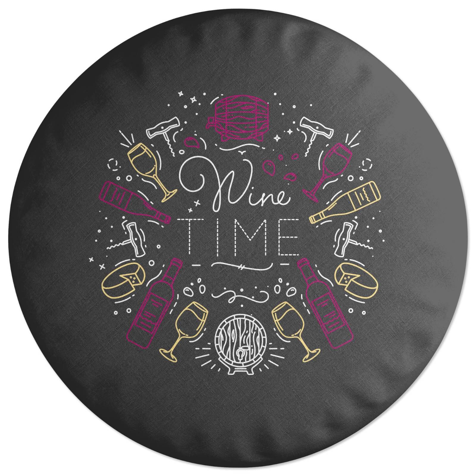 Wine Time Round Cushion