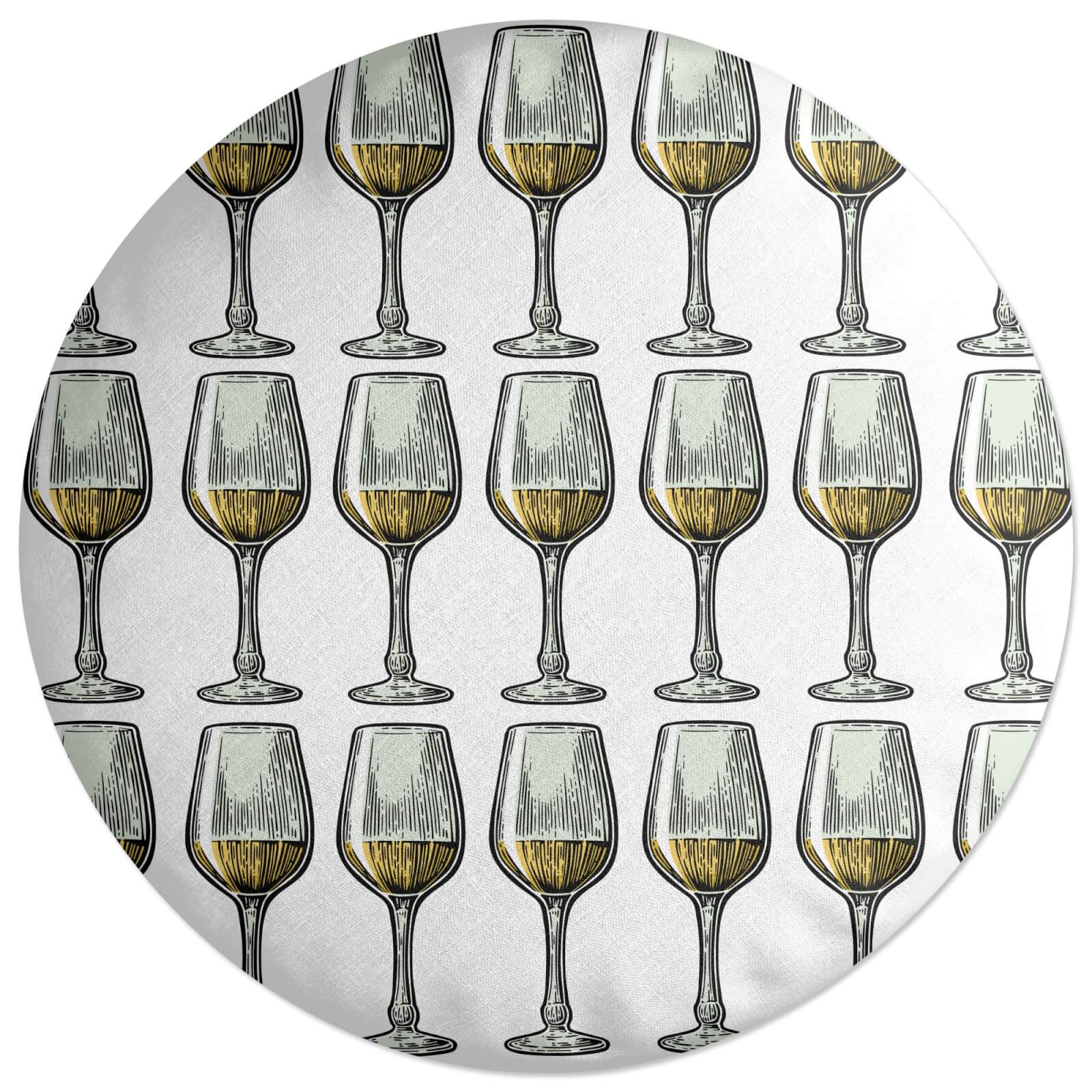 Decorsome White Wine Round Cushion