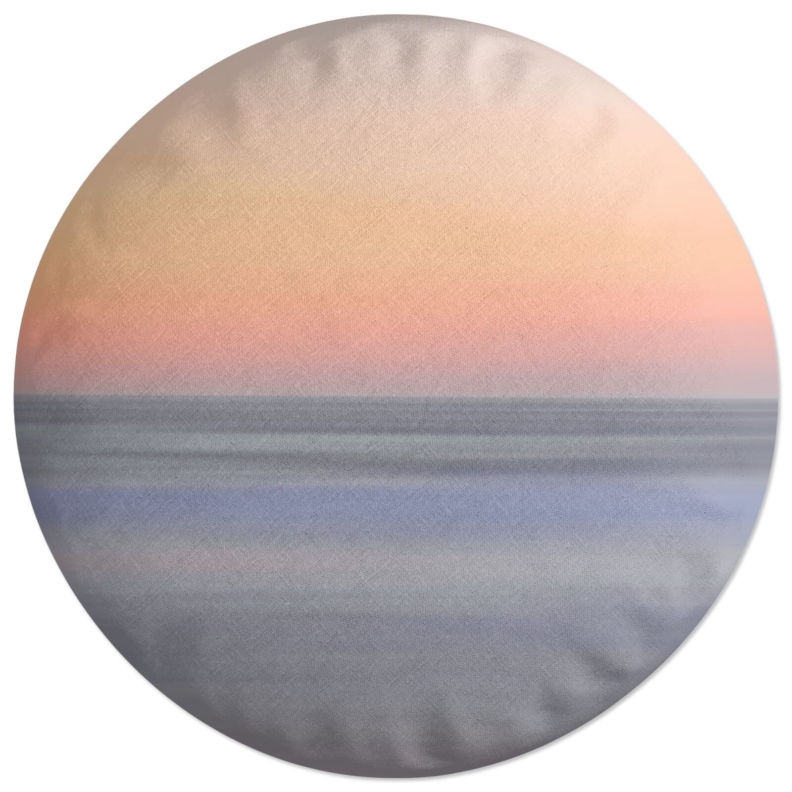 Sunset Orange Blue Round Cushion