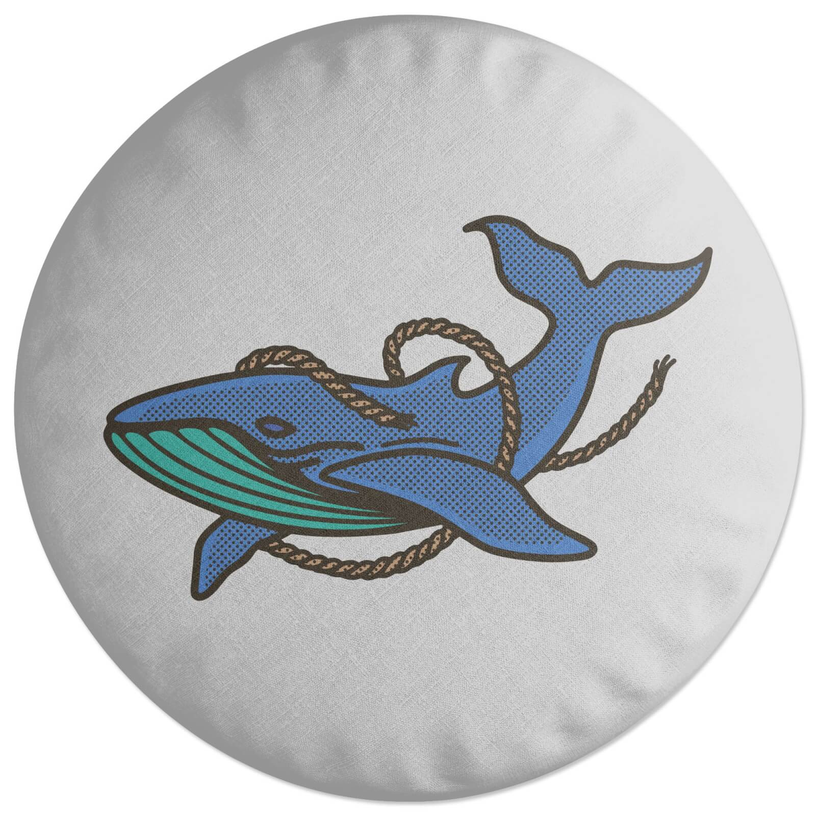Decorsome Sea Blue Whale Round Cushion