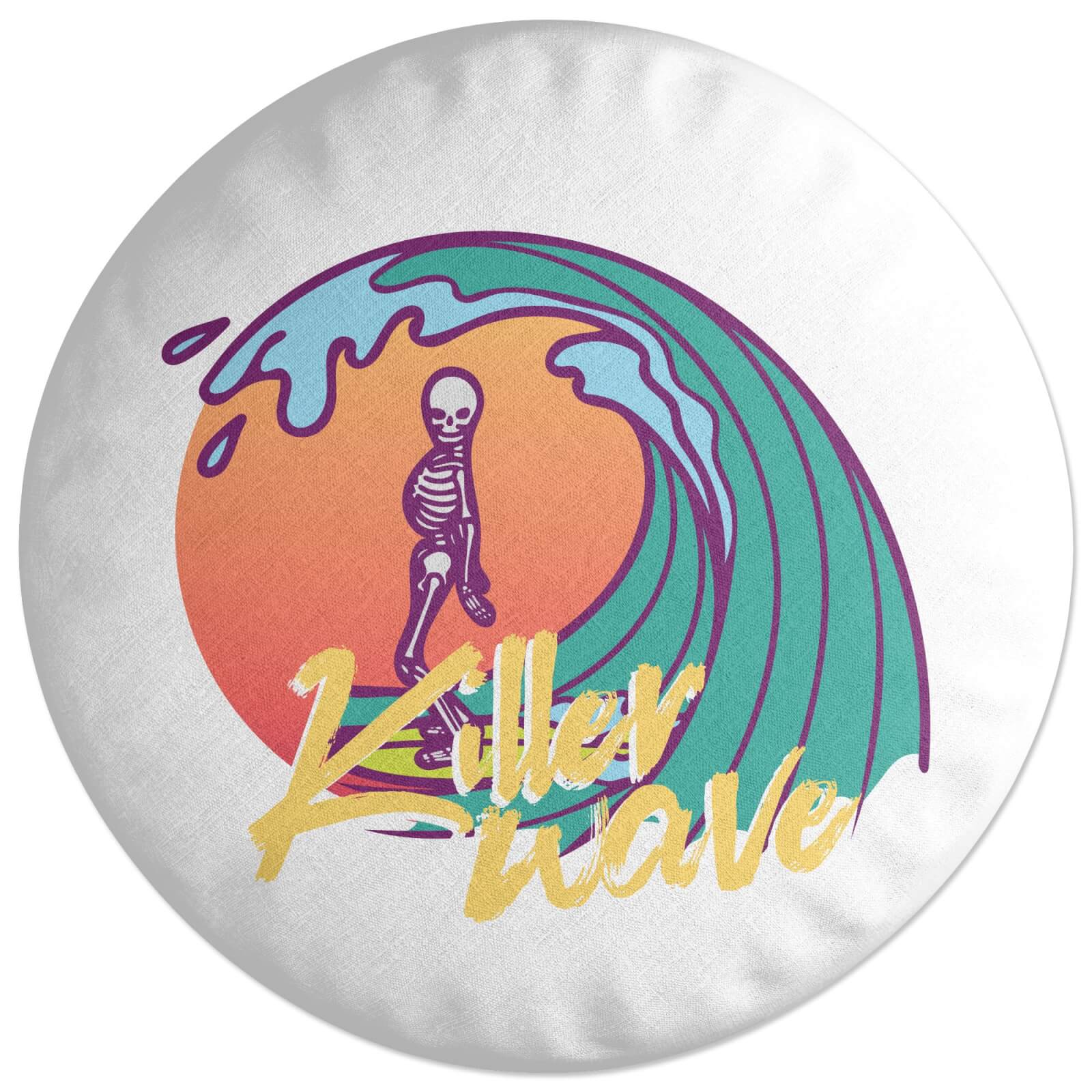 Killer Wave Dude Round Cushion