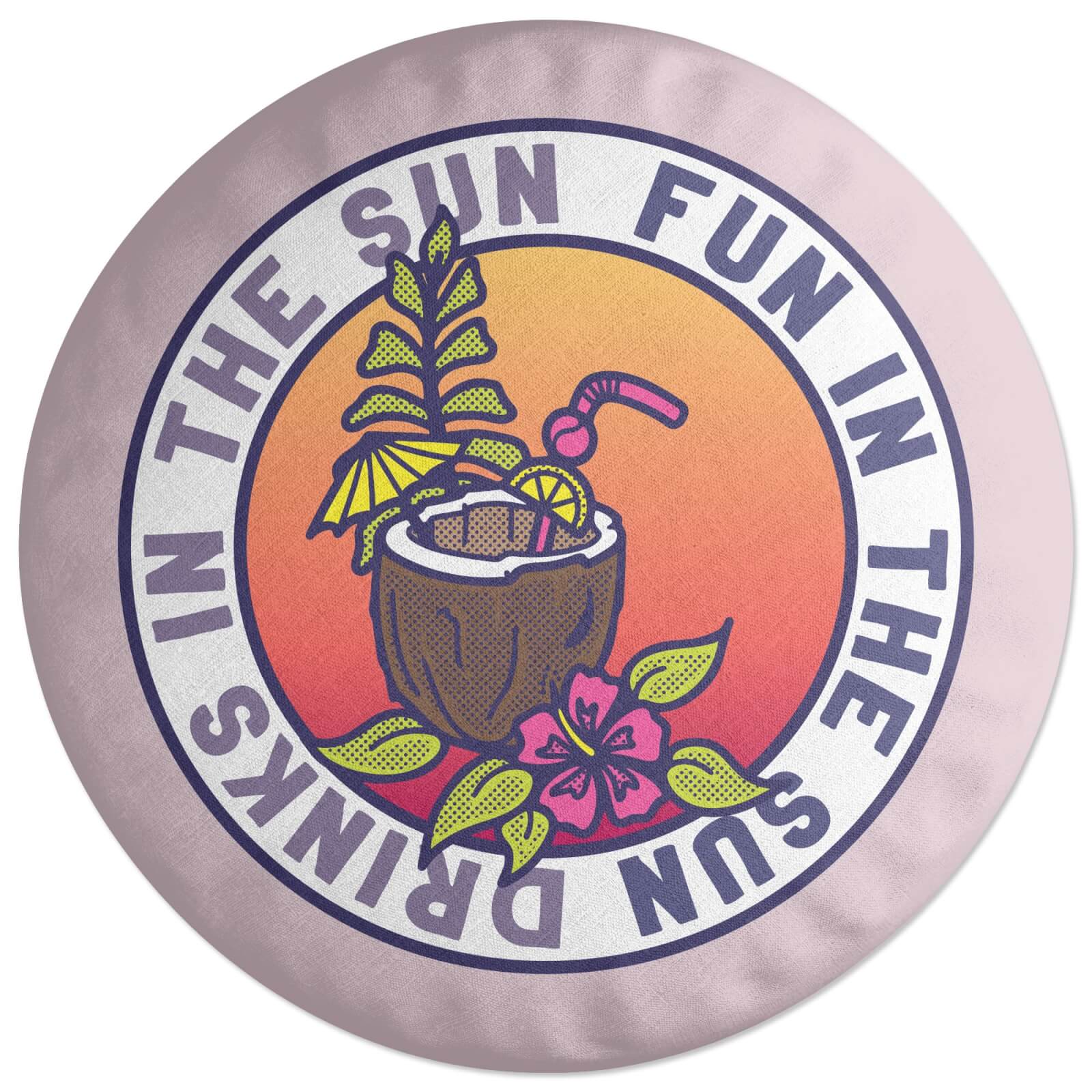 Decorsome Fun In The Sun Drinks In The Sun Round Cushion