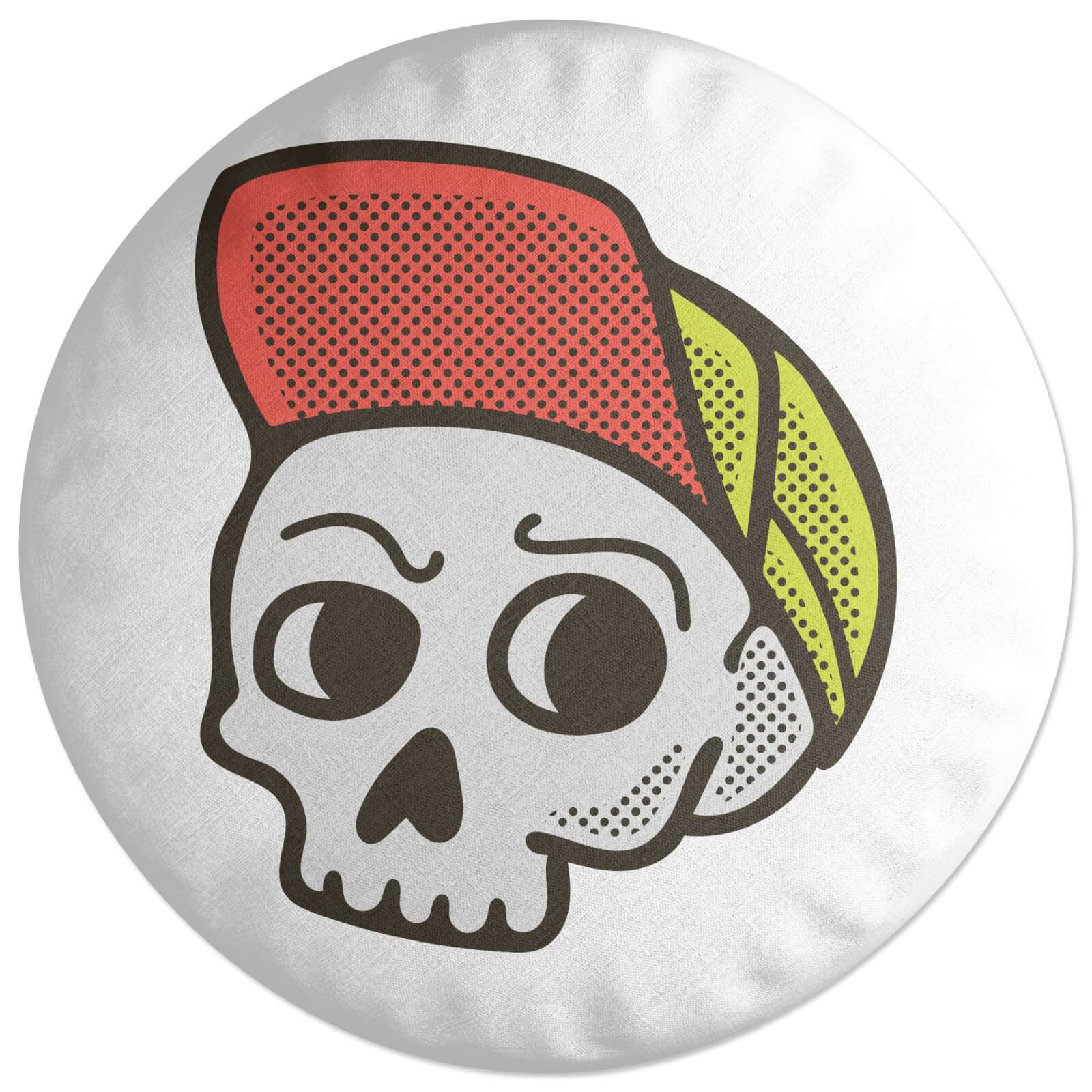 Decorsome Baseball Cap Skull Round Cushion