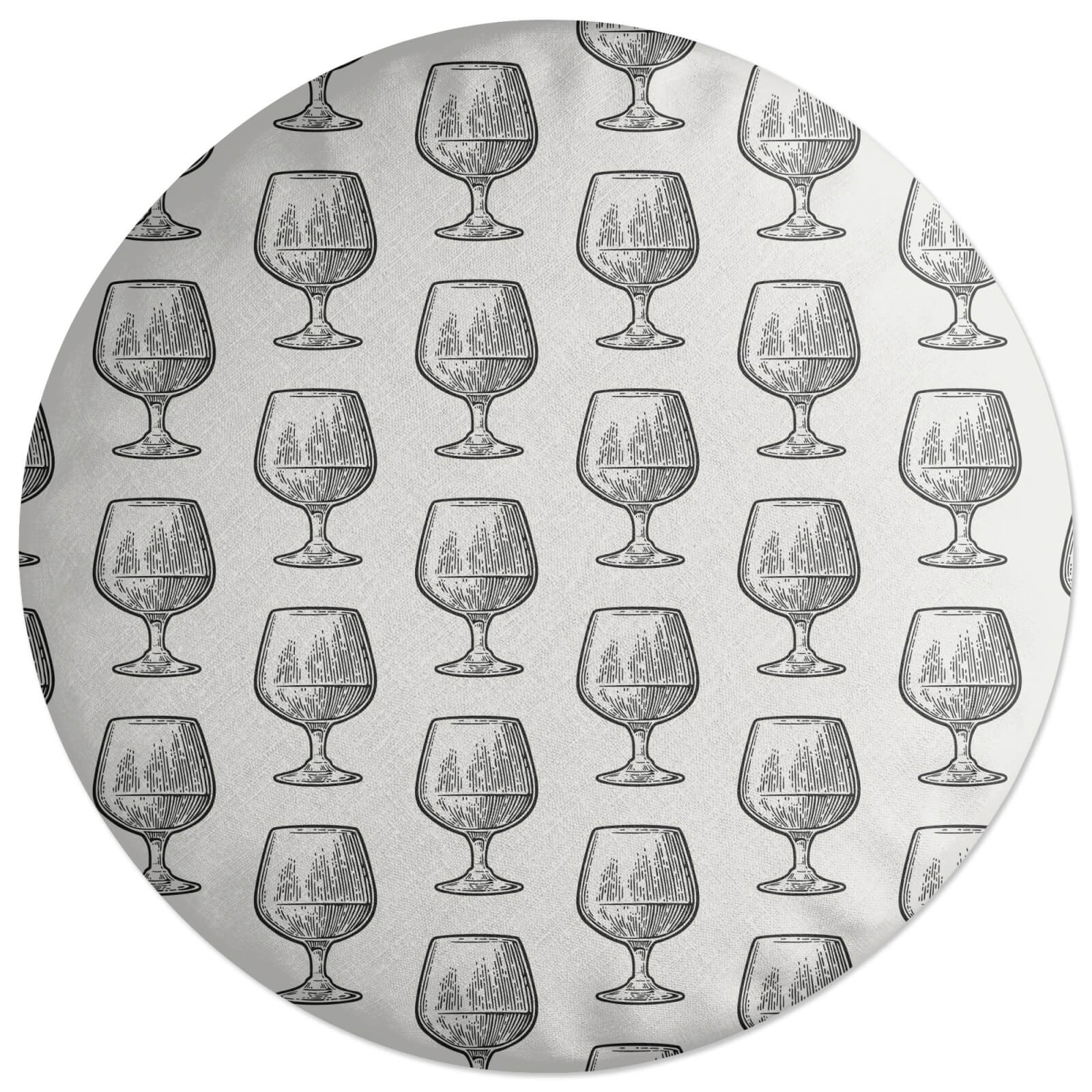 Decorsome Whisky Glass Pattern Round Cushion