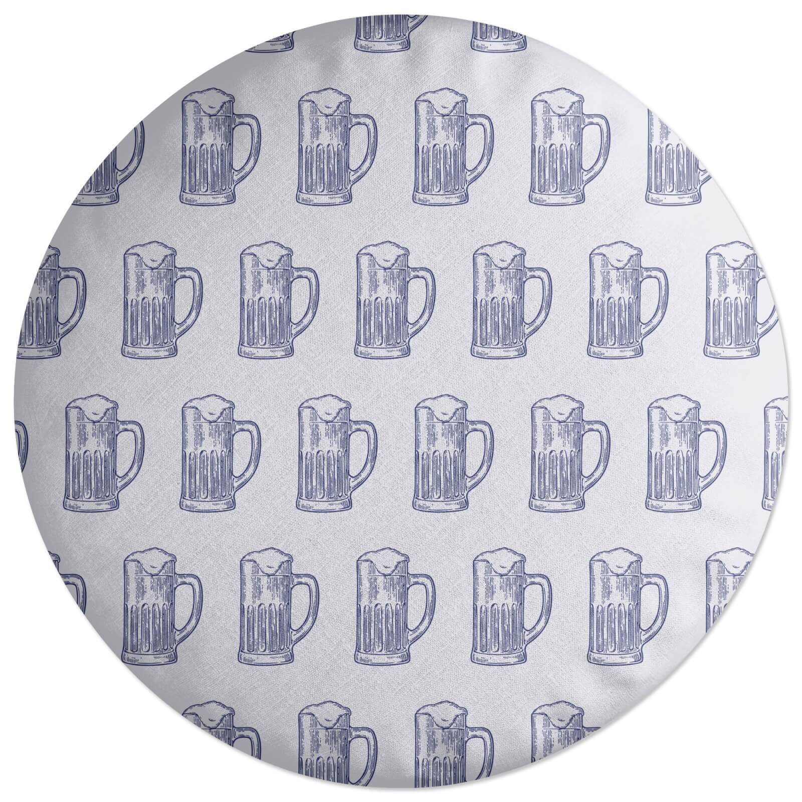 Decorsome Beer Glass Pattern Round Cushion
