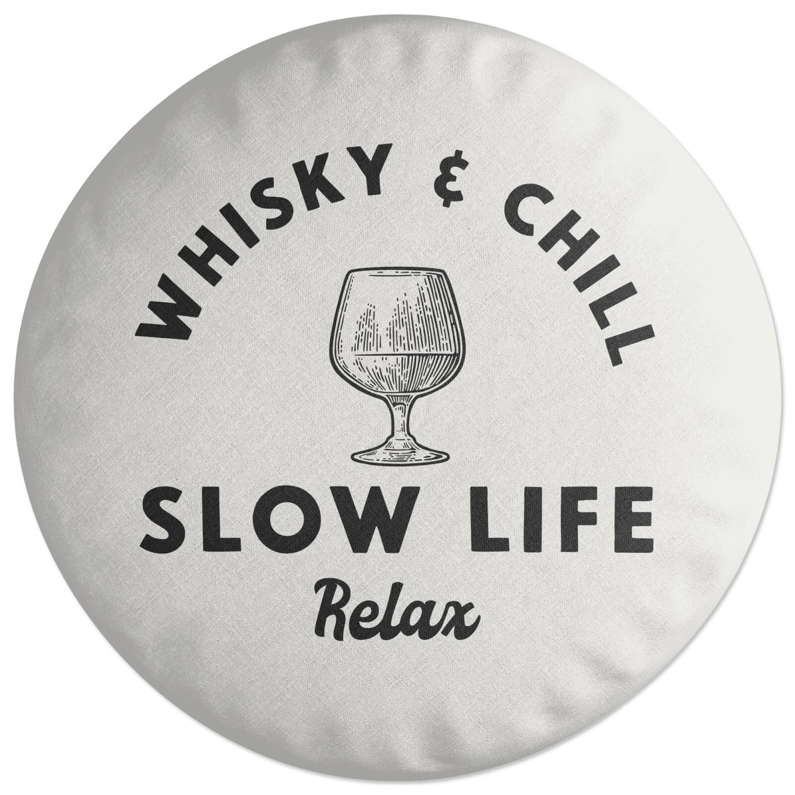 Whisky And Chill Round Cushion