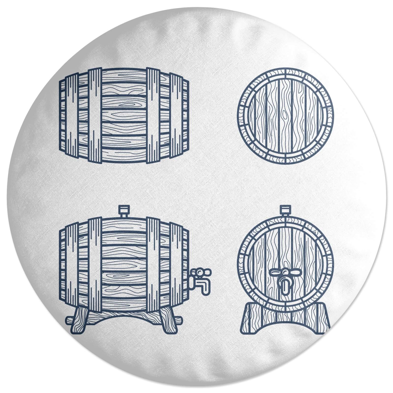Beer Barrels Round Cushion