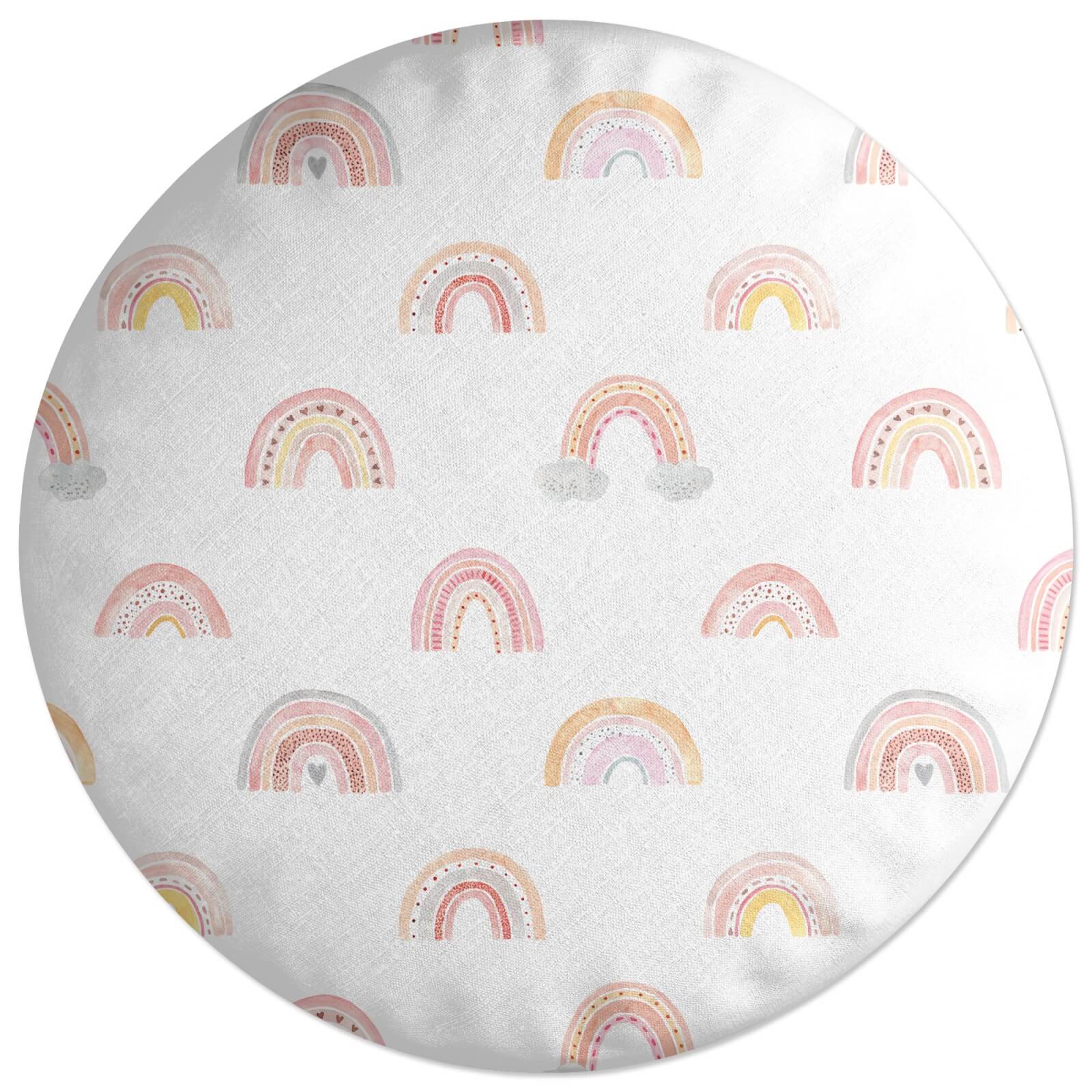Rainbow Pattern Round Cushion