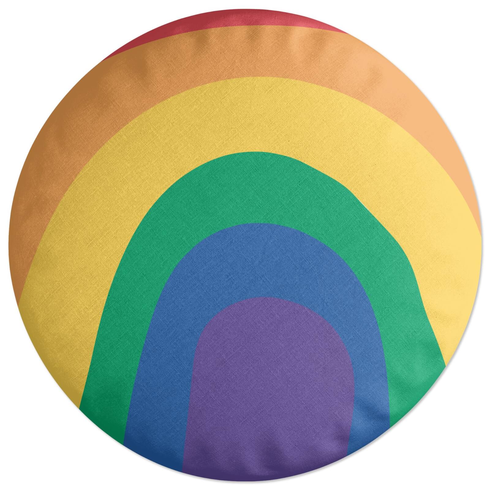 Close Up Rainbow Round Cushion