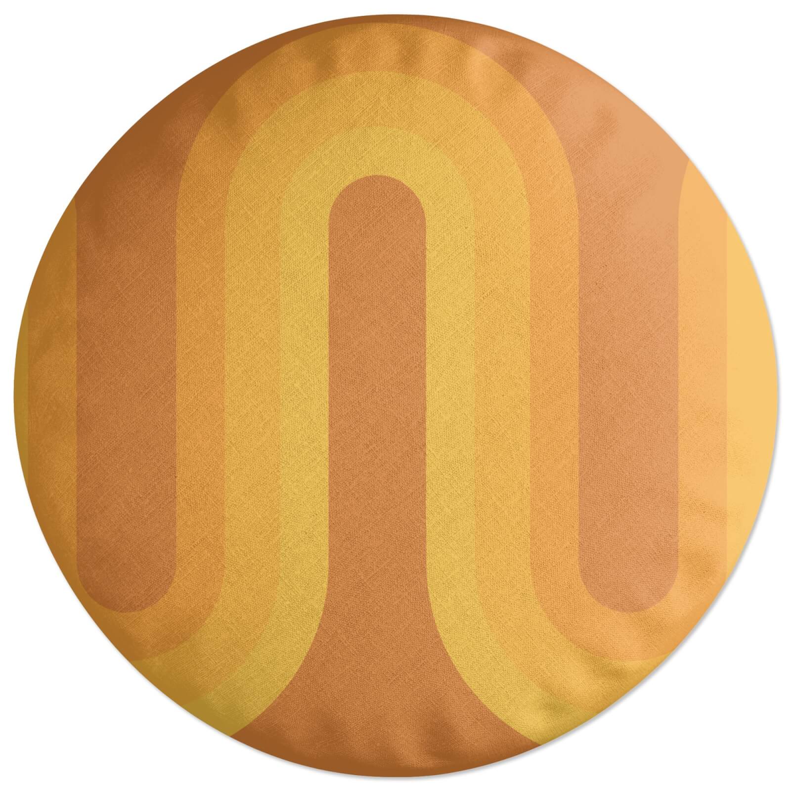 Yellow Groove Round Cushion