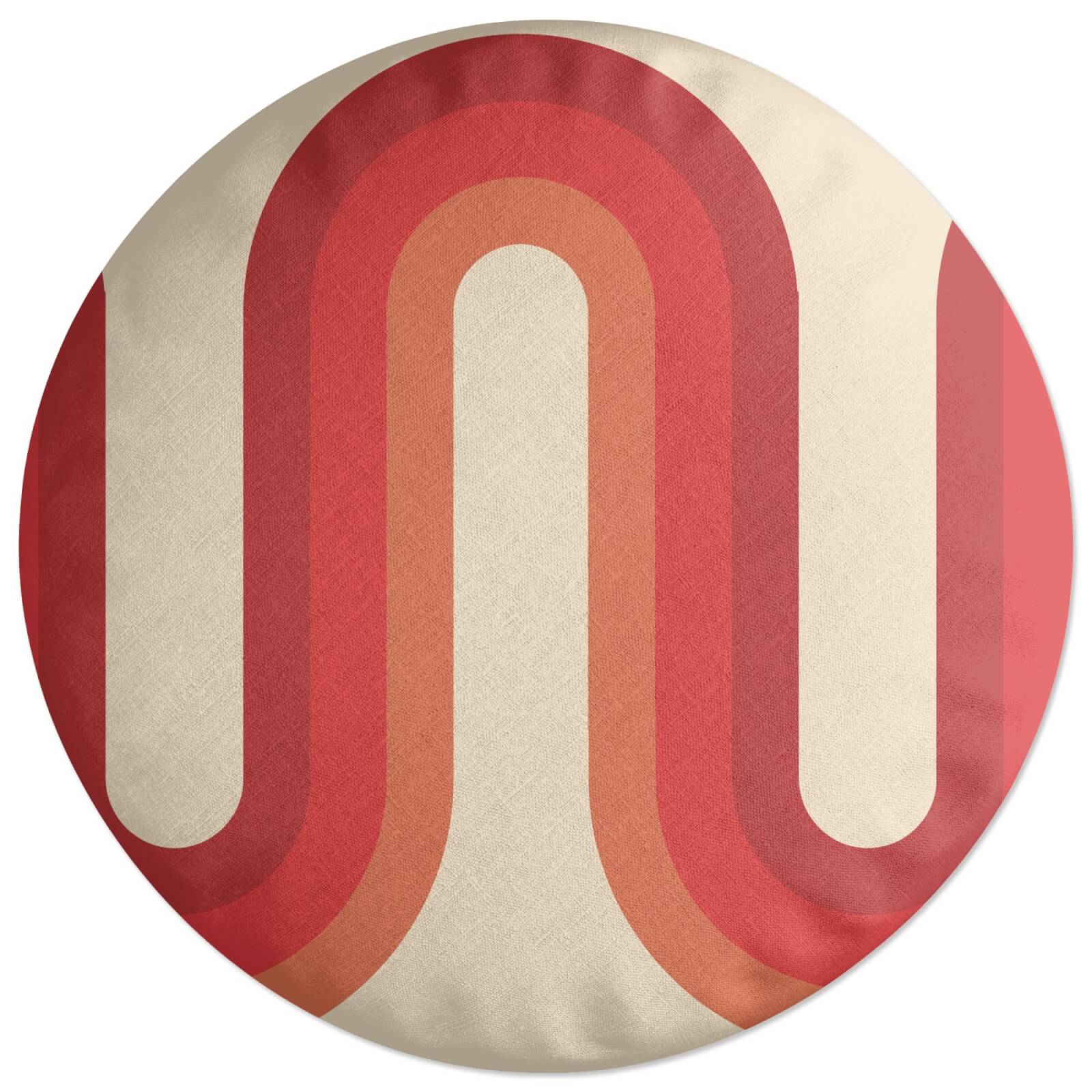 Red Groove Round Cushion