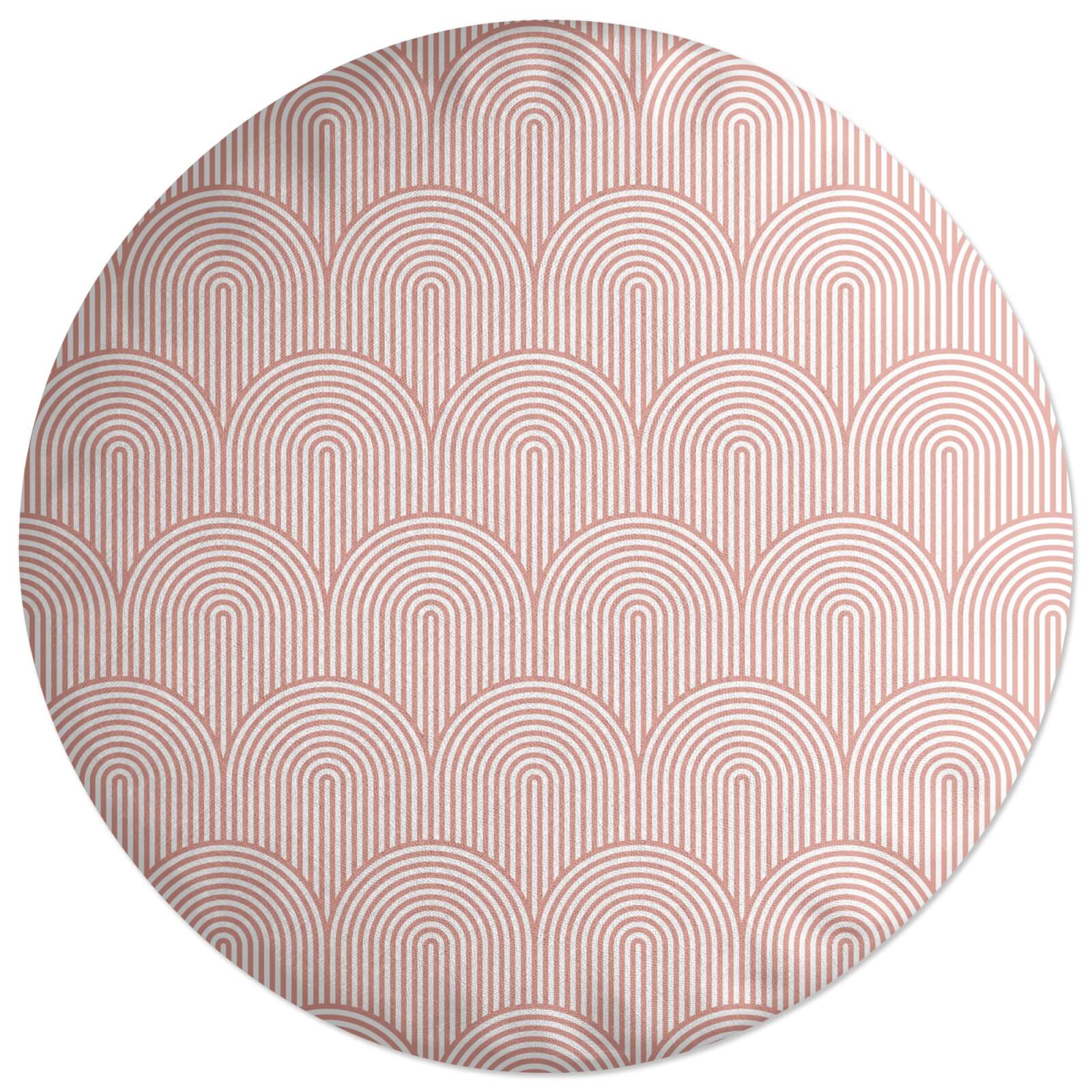 Trippy Rainbow Pink Round Cushion