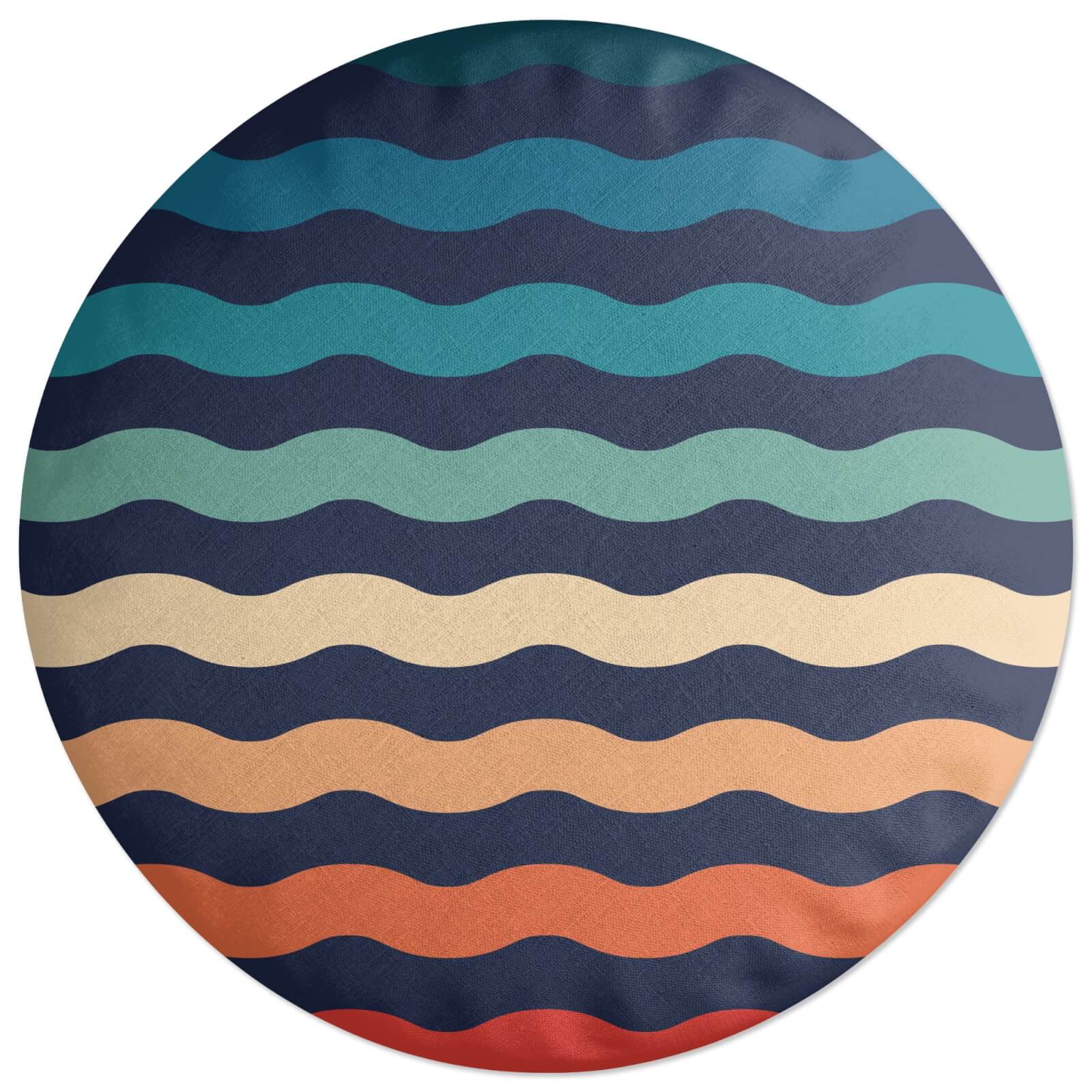 Rainbow Wave Round Cushion