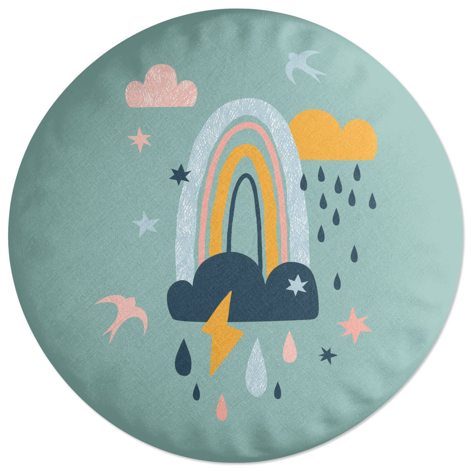 Rainbow Weather Round Cushion