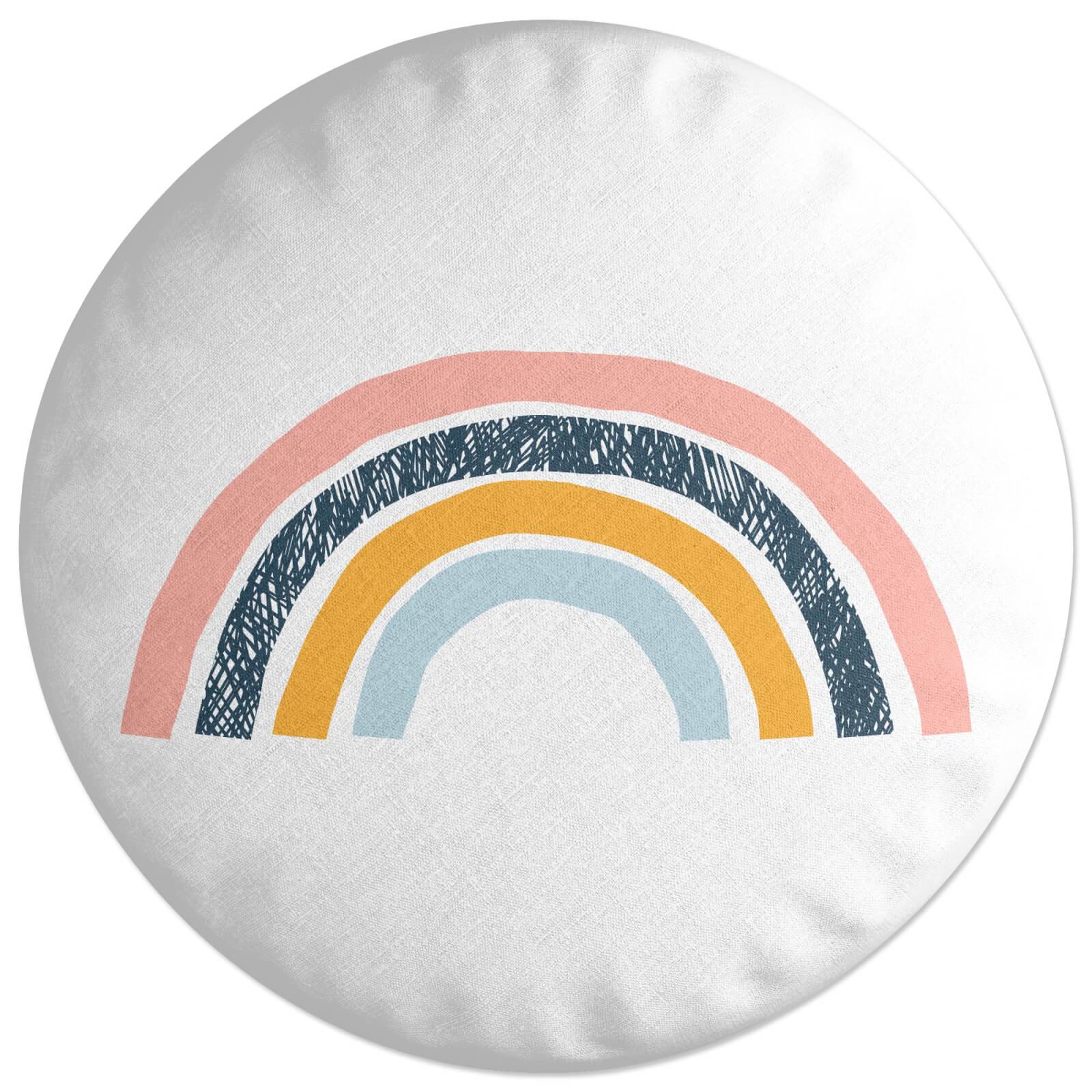 Textured Rainbow Round Cushion