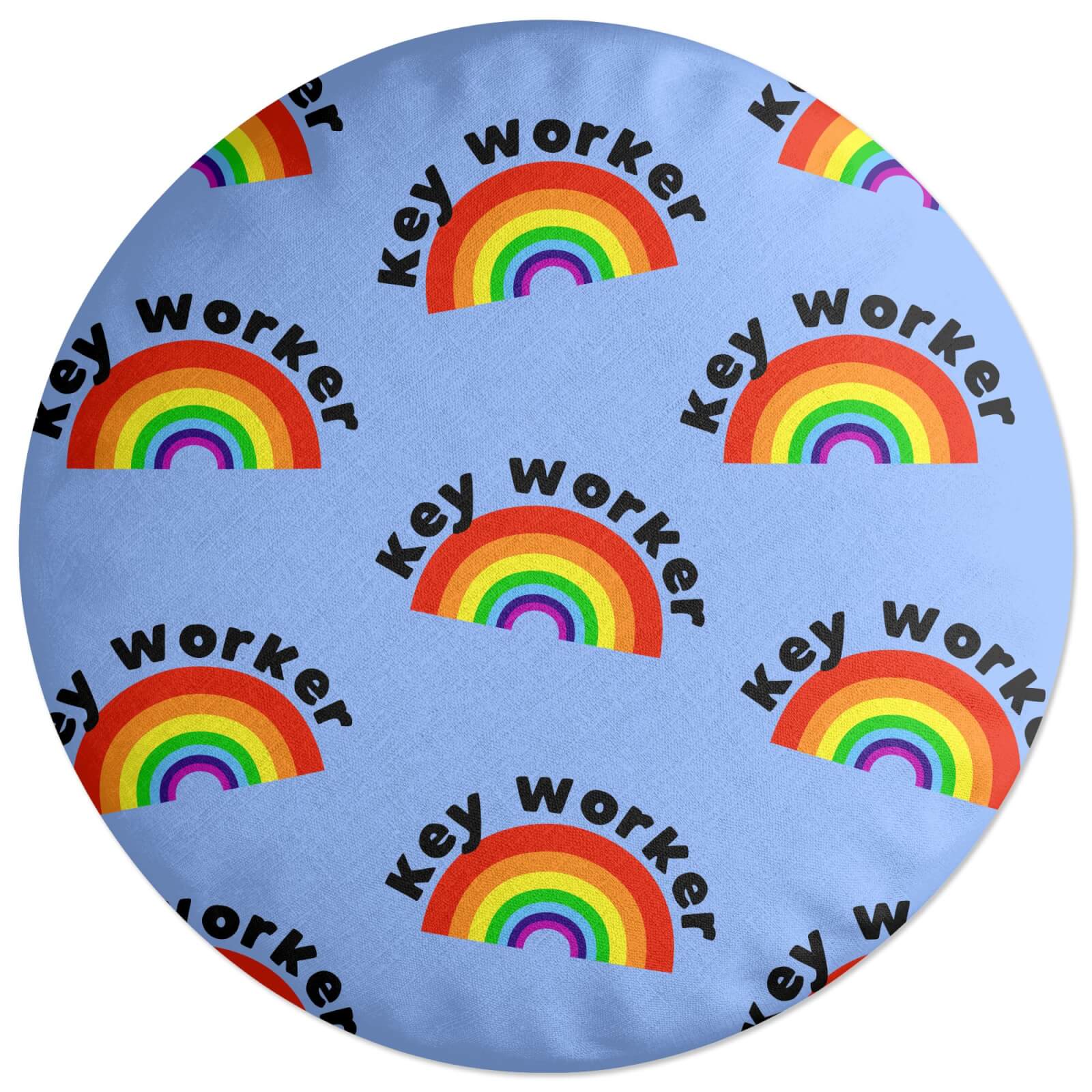 Key Worker Rainbow Round Cushion