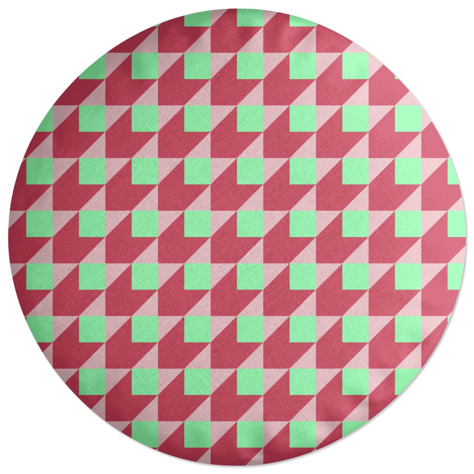 Colourful Squares Round Cushion