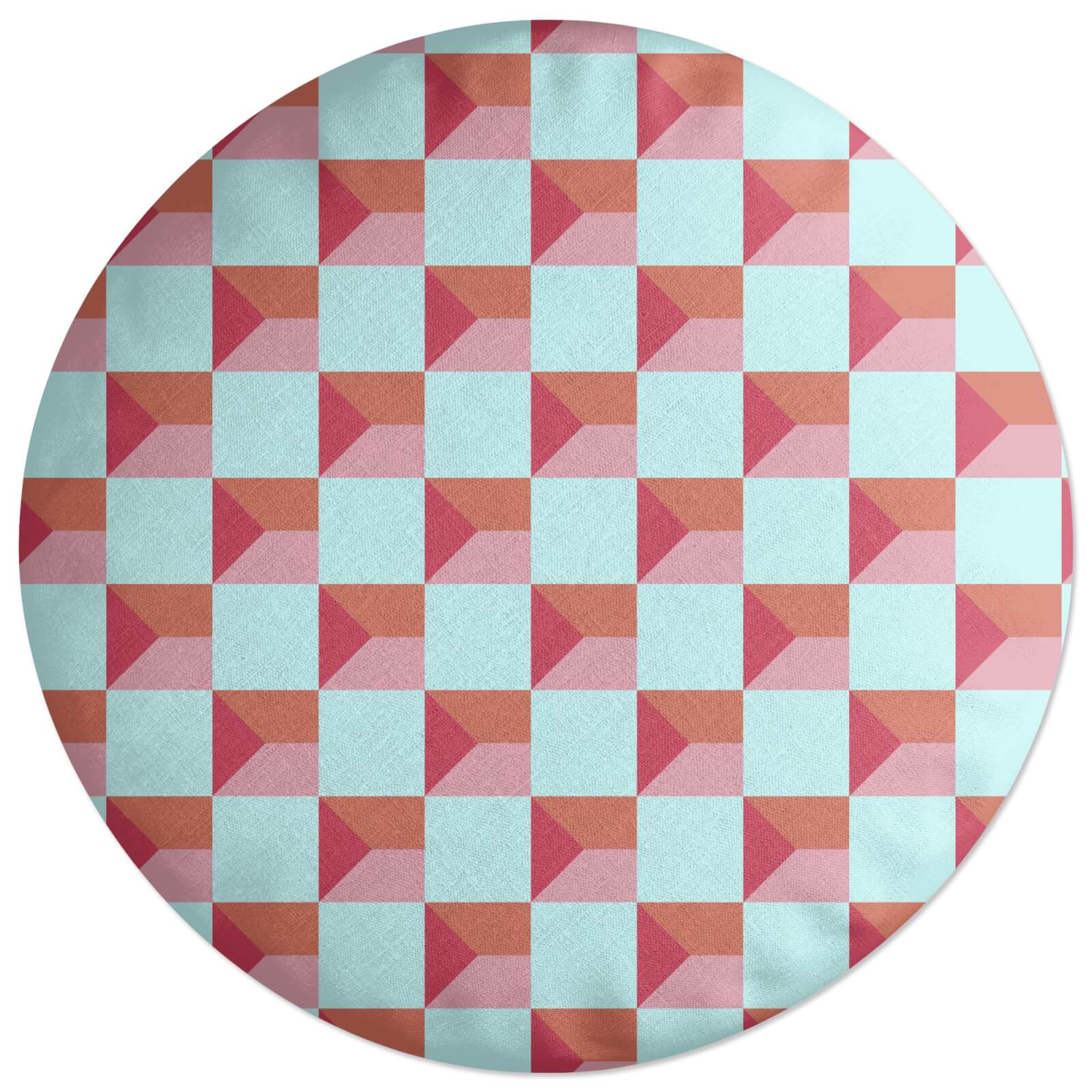 Colourful Check Round Cushion
