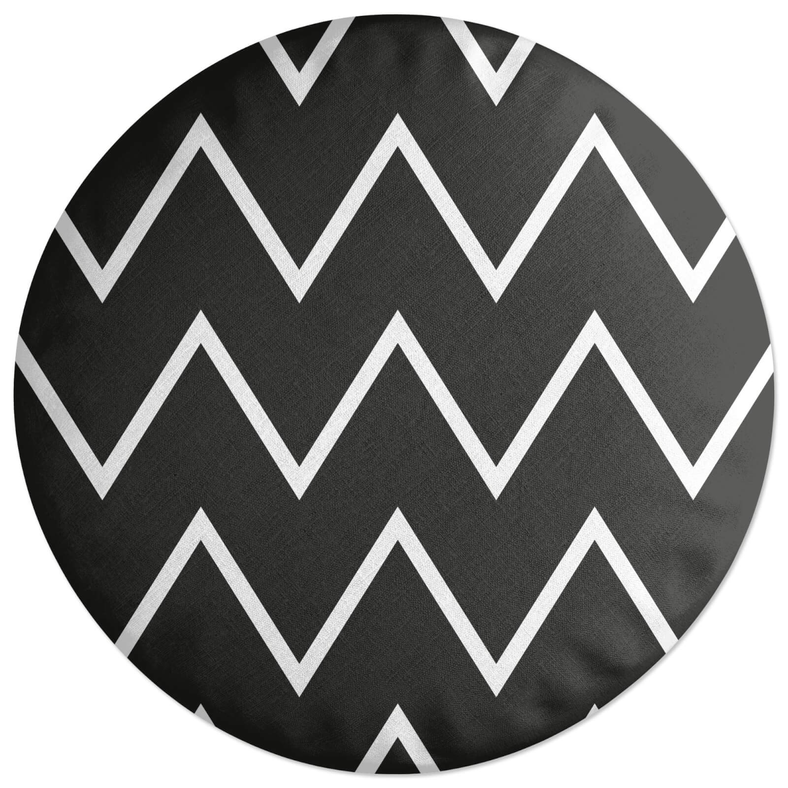 Dark Zig Zag Round Cushion