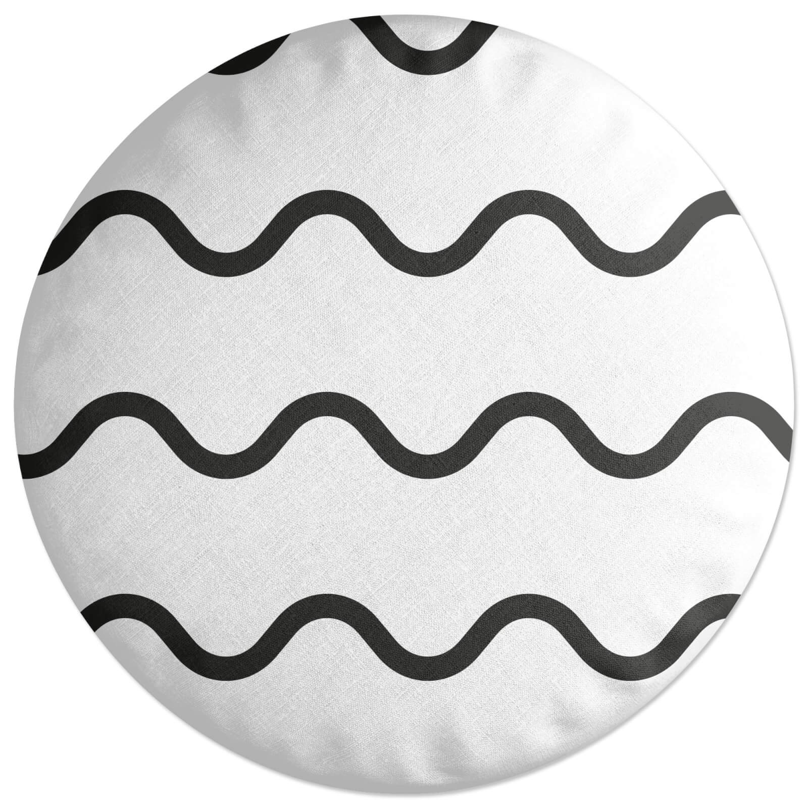 Light Waves Round Cushion