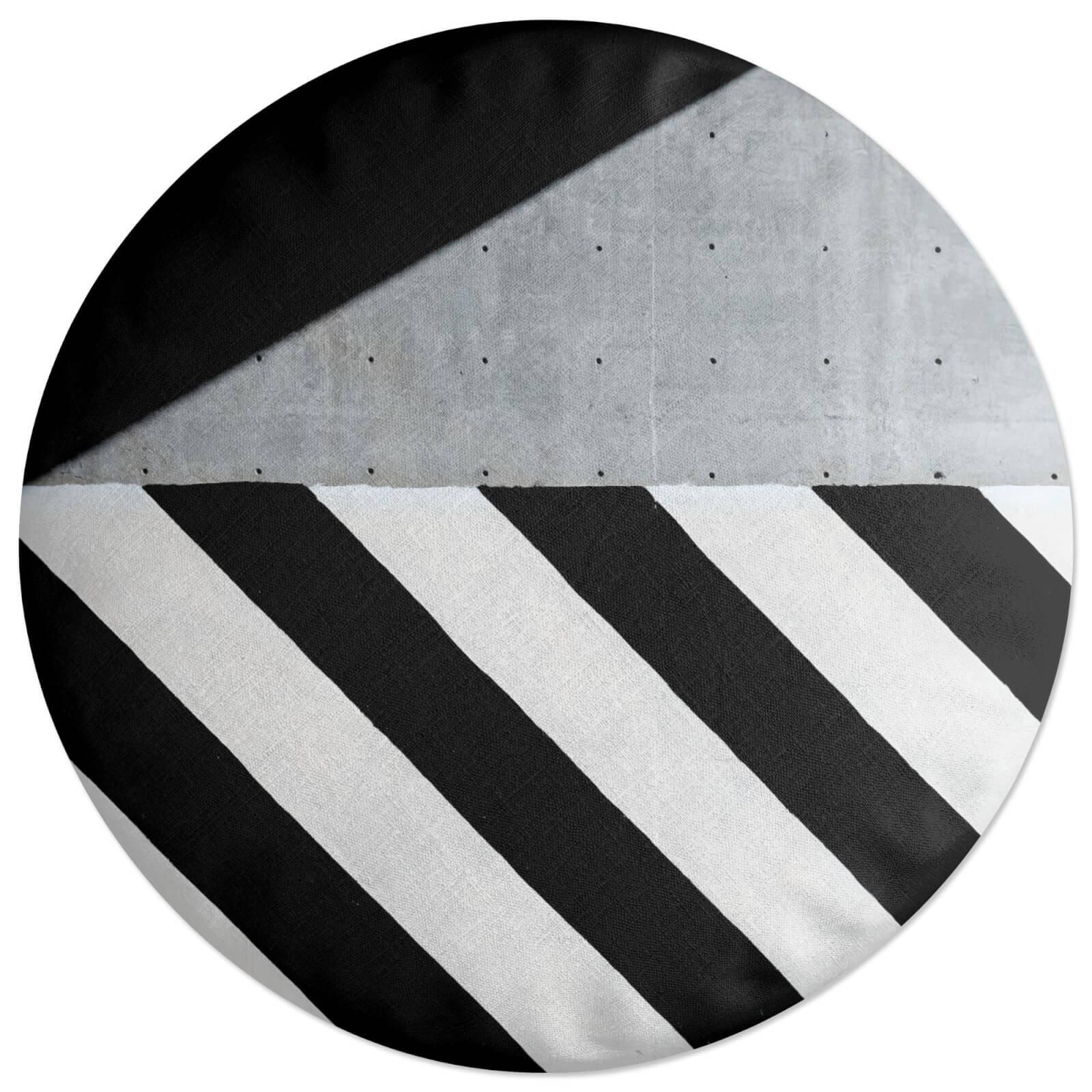 Stripes And Blocks Round Cushion