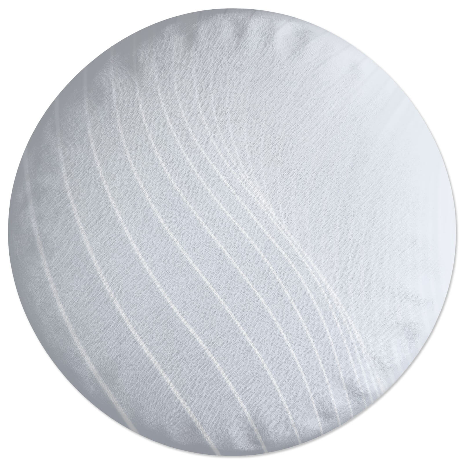 White Lines Round Cushion