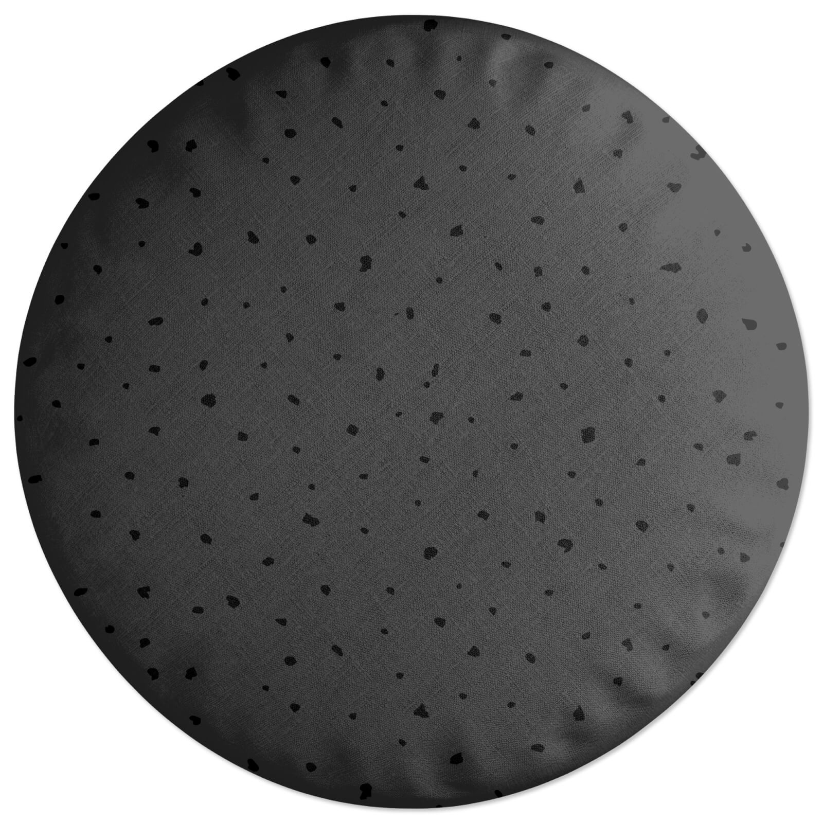 Inky Polka Dots Round Cushion