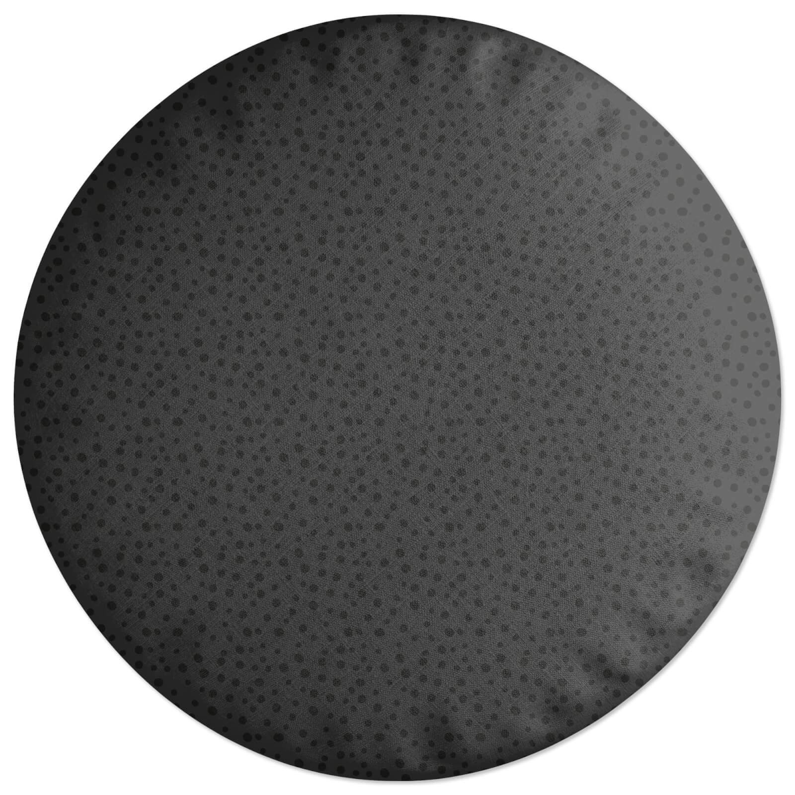 Inky Clustered Dots Round Cushion