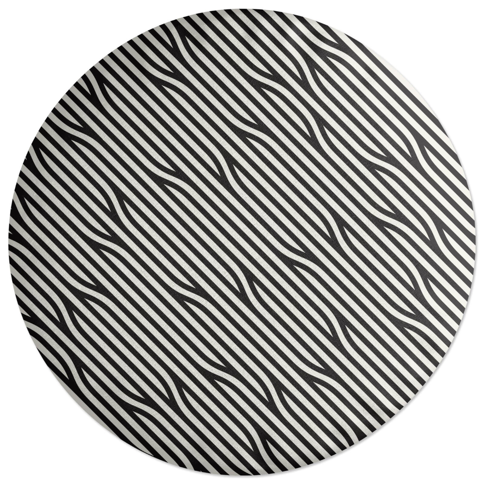 Diagonal Parallels Round Cushion