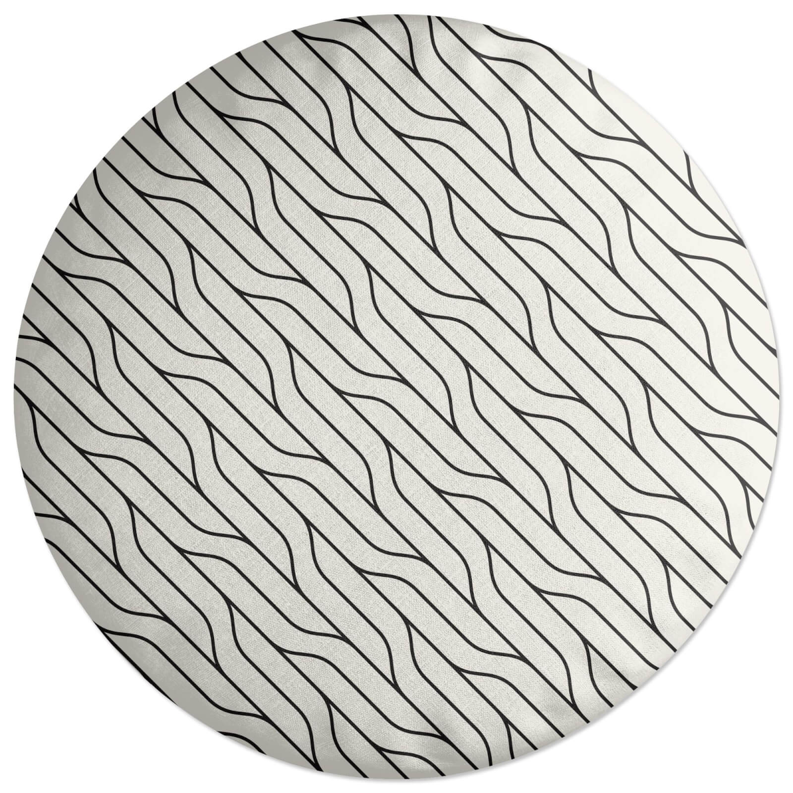 Diagonal Warped Lines Round Cushion