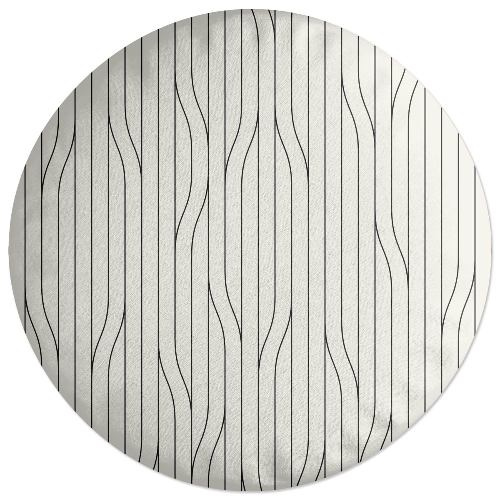 Thin Warped Lines Round Cushion