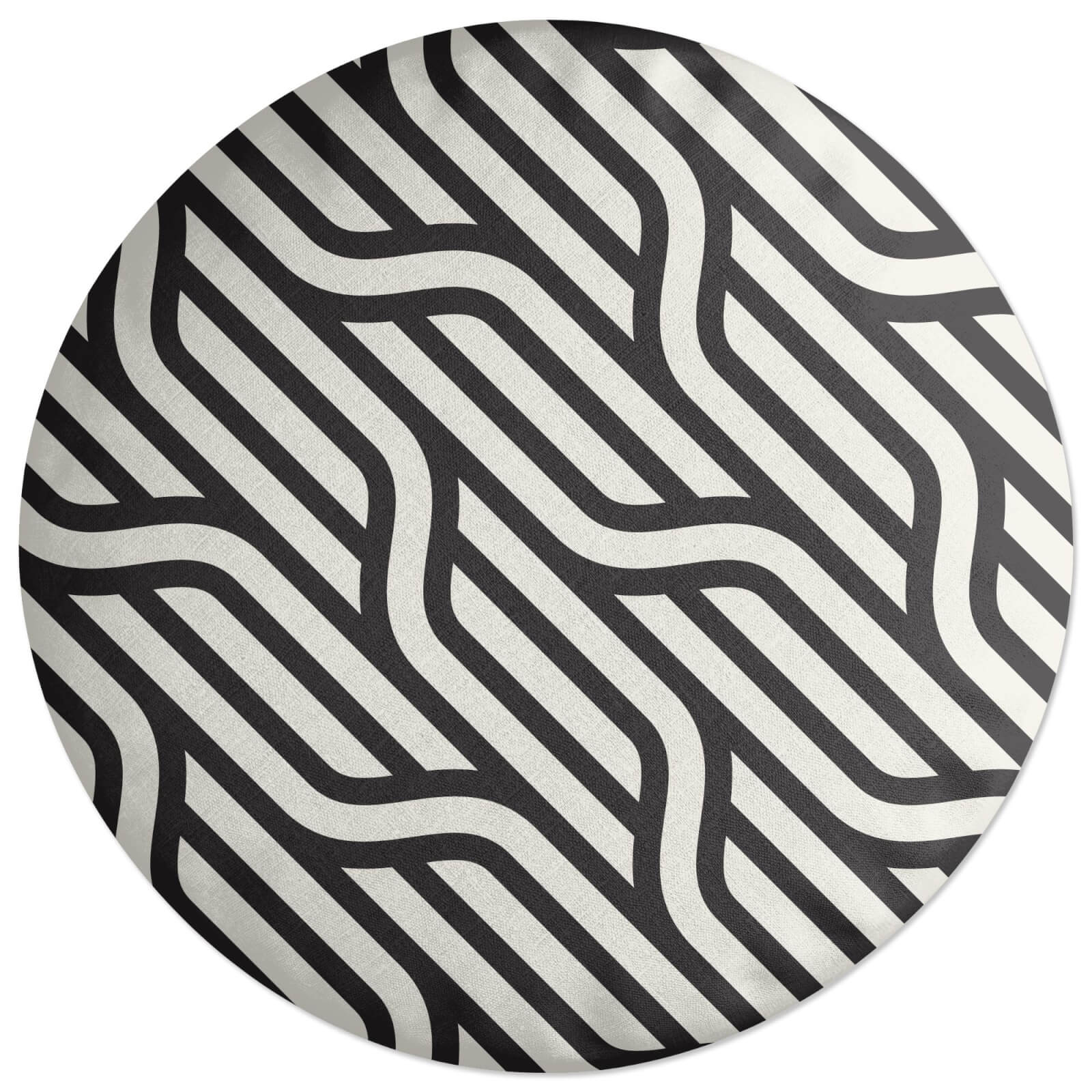 Chunky Diagonal Lines Round Cushion