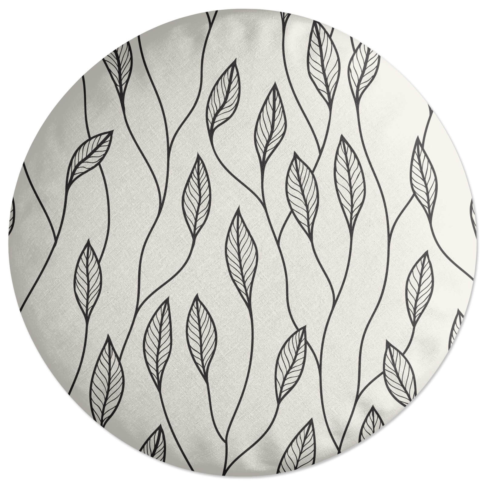 Entwined Leaves Round Cushion